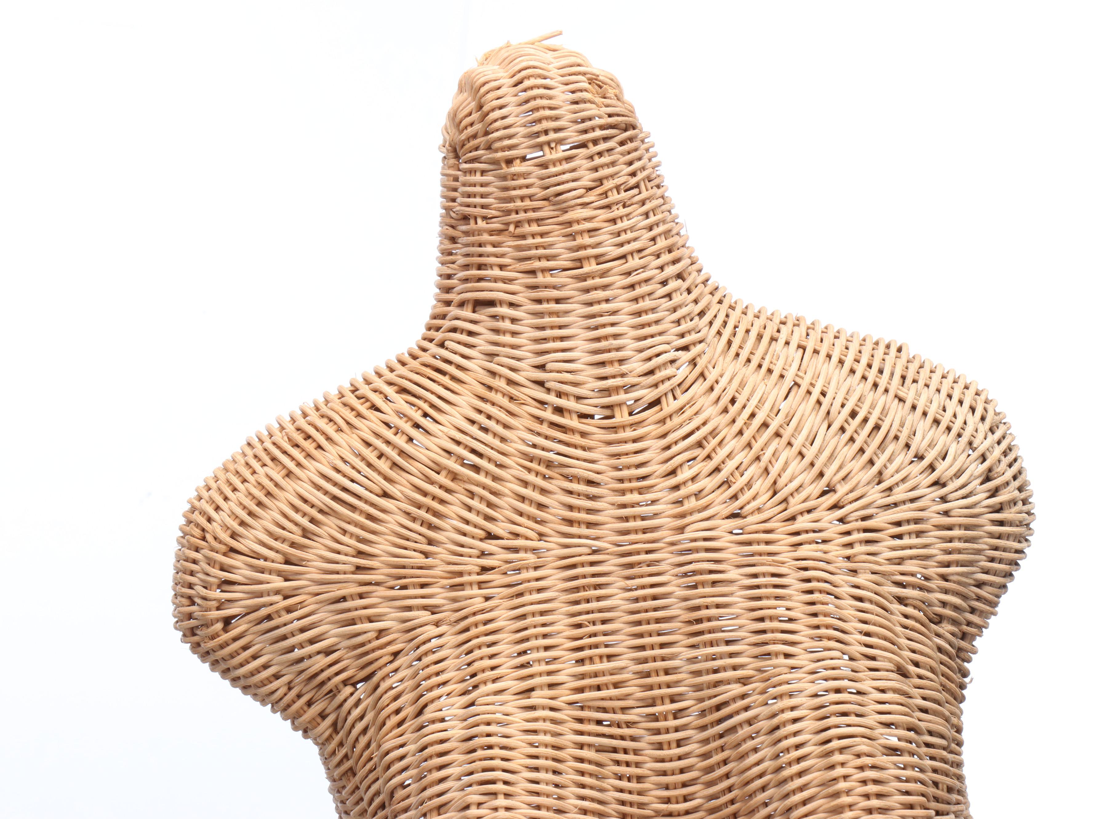 Rattan Wicker Dress Form with Crinoline