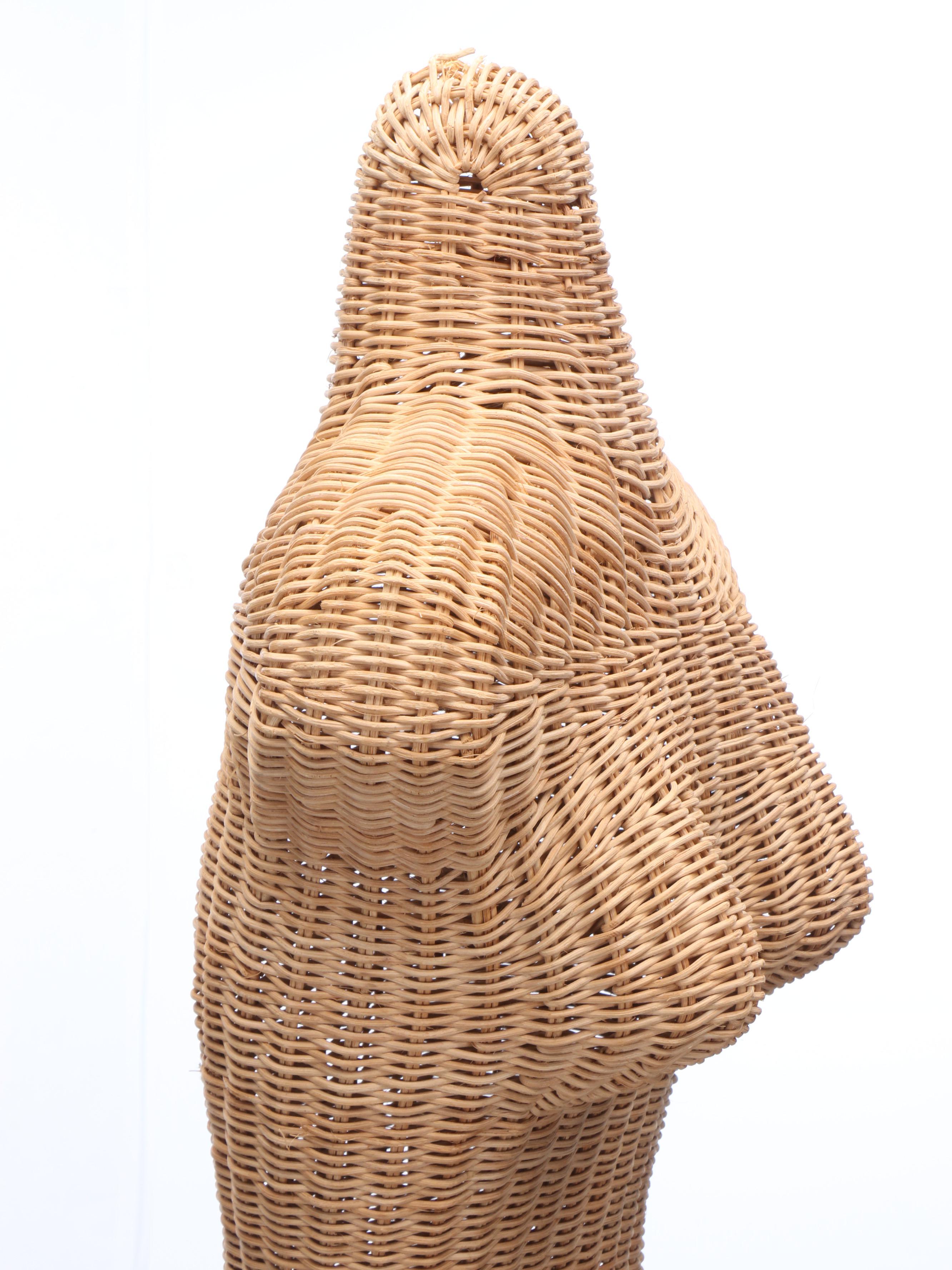 Rattan Wicker Dress Form with Crinoline