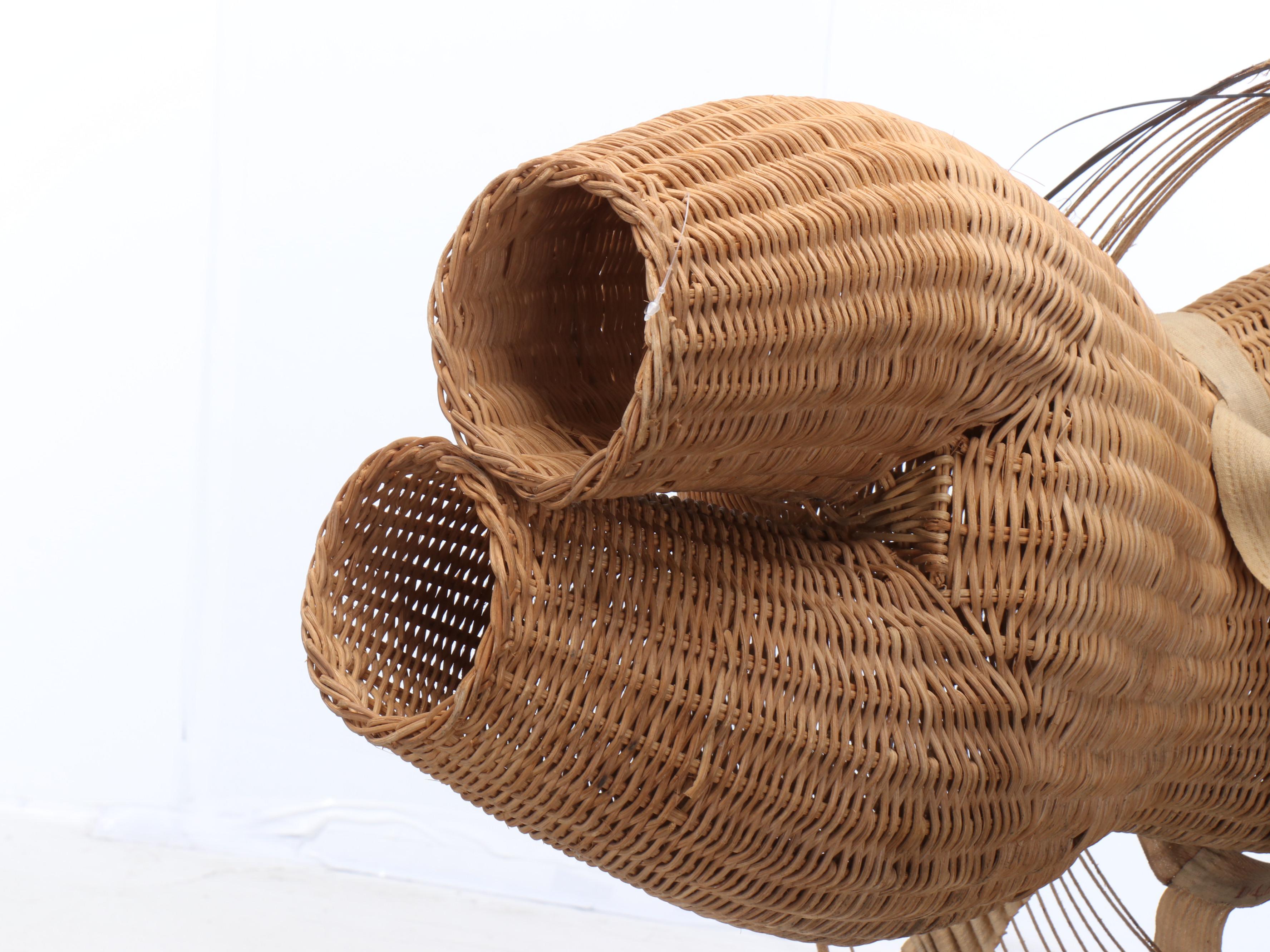 Rattan Wicker Dress Form with Crinoline