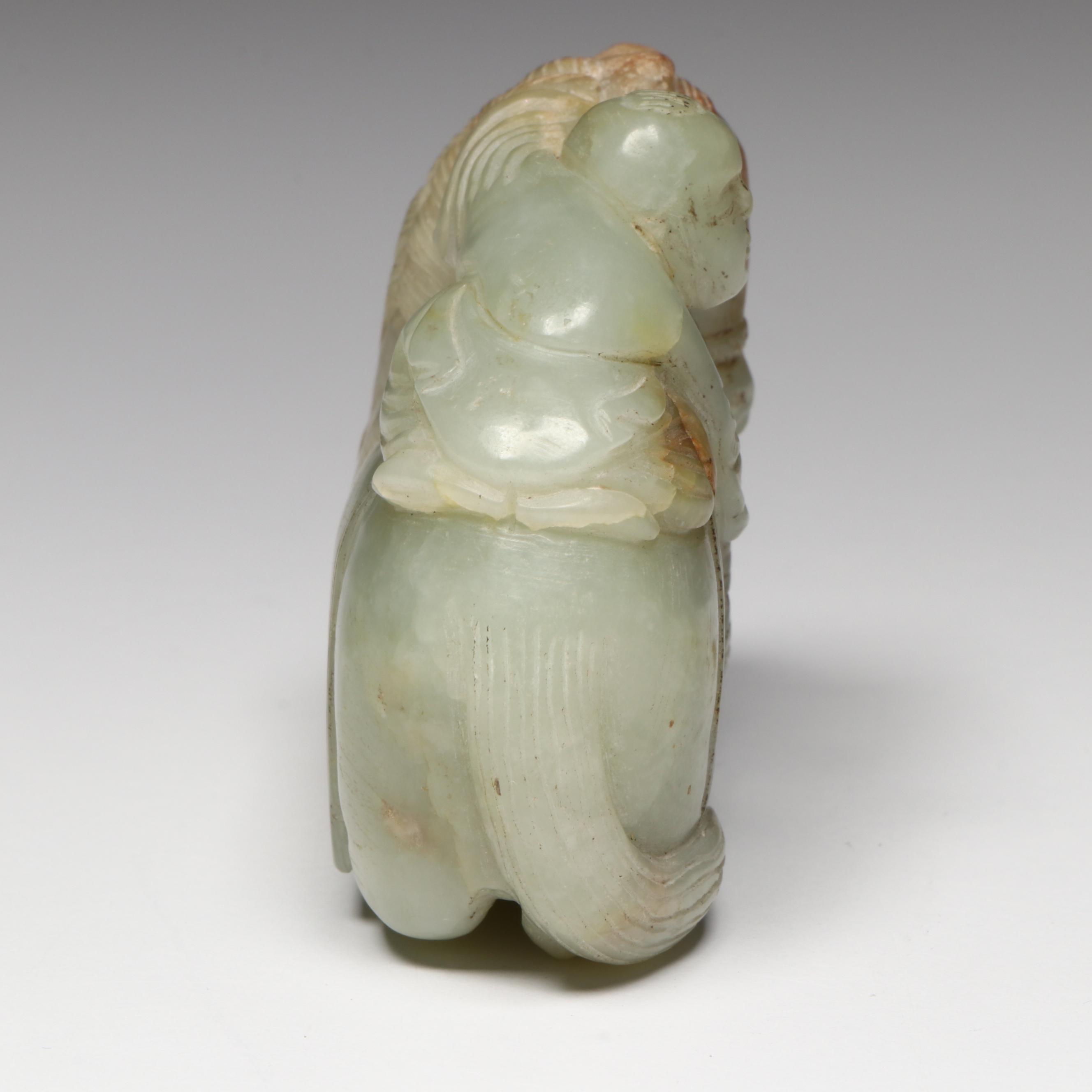 Antique Chinese Carved Jade Figure on Horse