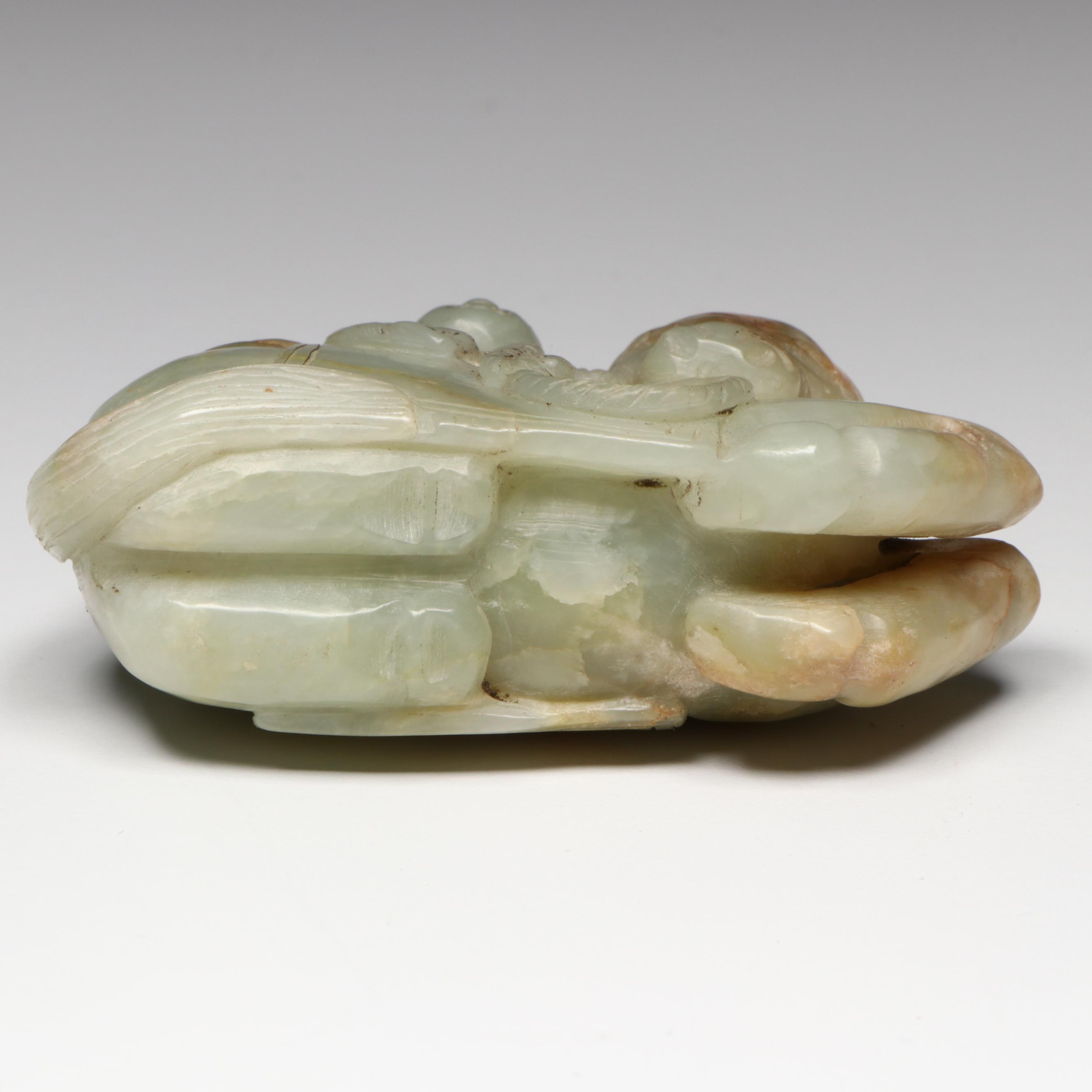 Antique Chinese Carved Jade Figure on Horse