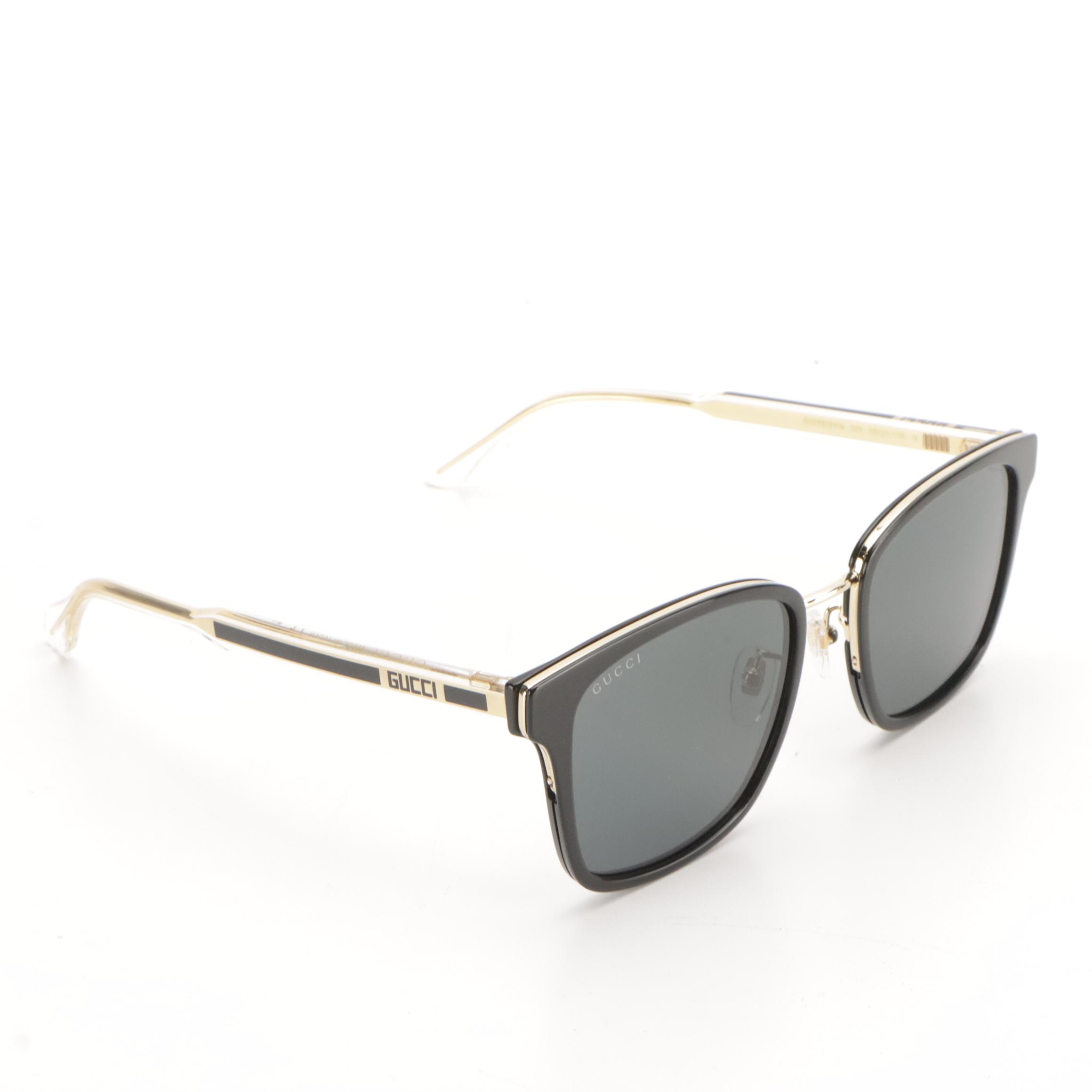 Gucci GG0563SKN Crystal Stem Square Sunglasses with Case