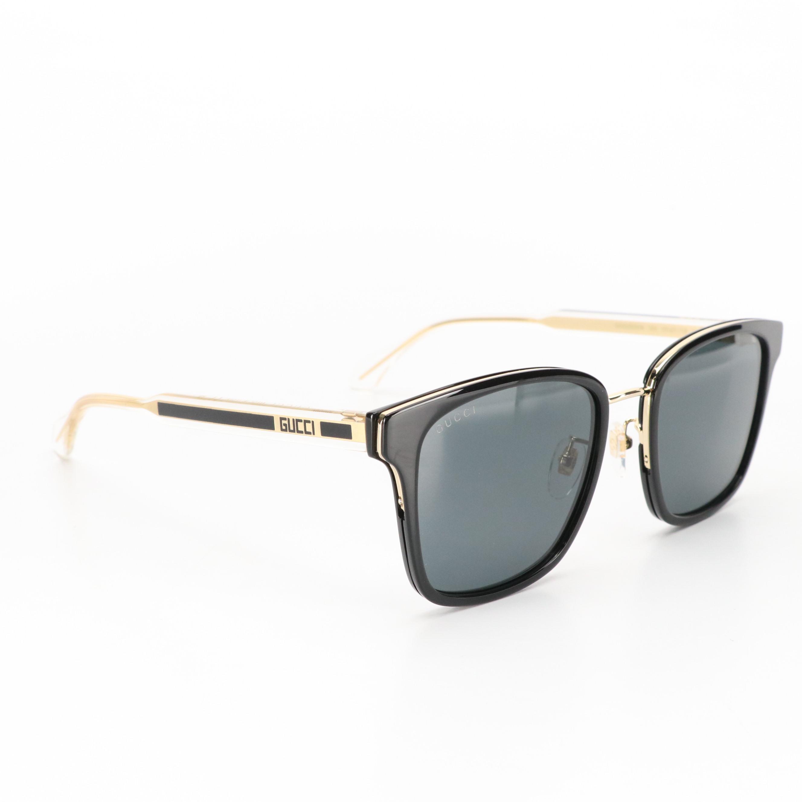 Gucci GG0563SKN Crystal Stem Square Sunglasses with Case