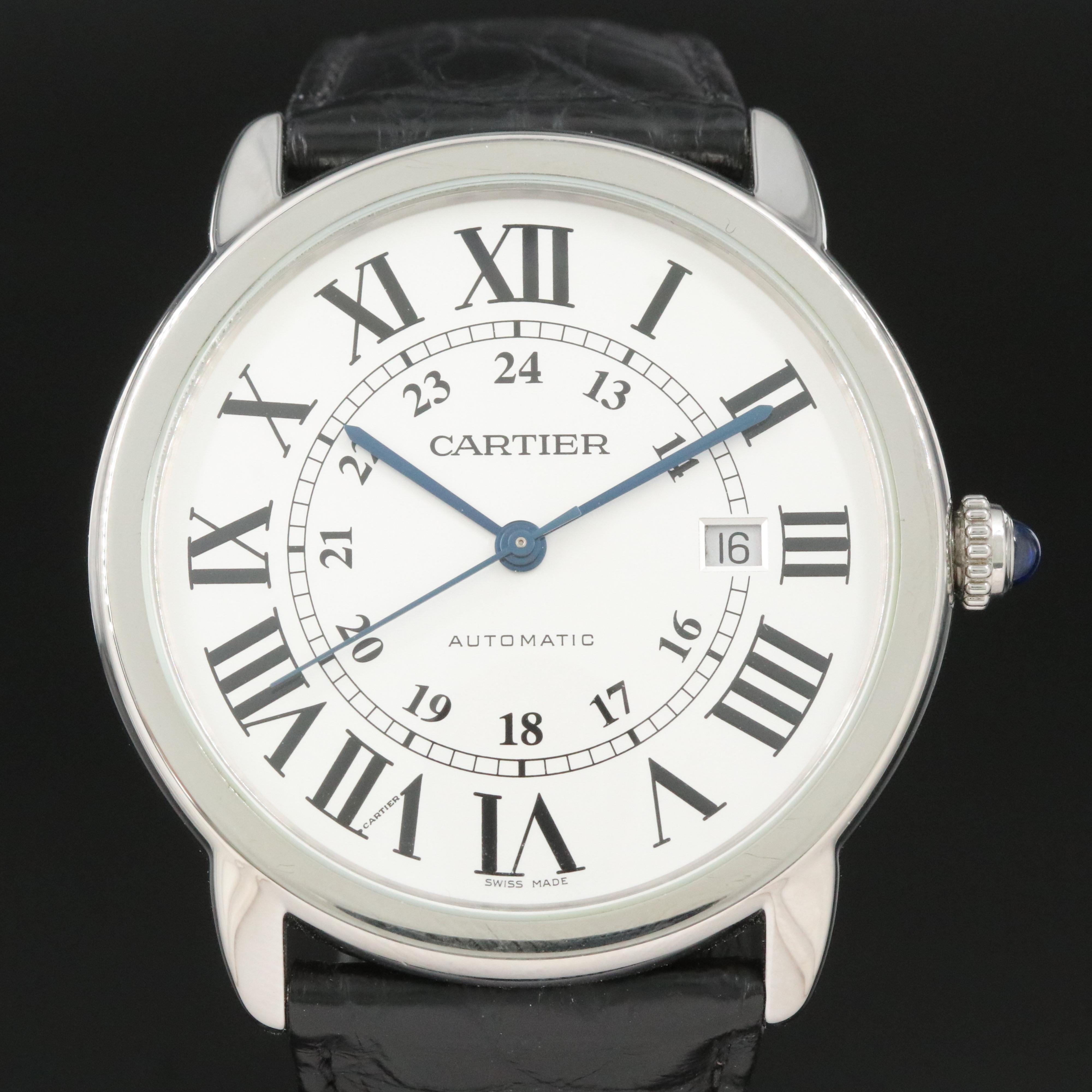 Cartier Ronde Solo XL 3802 Silver Dial 42mm Steel Automatic Watch