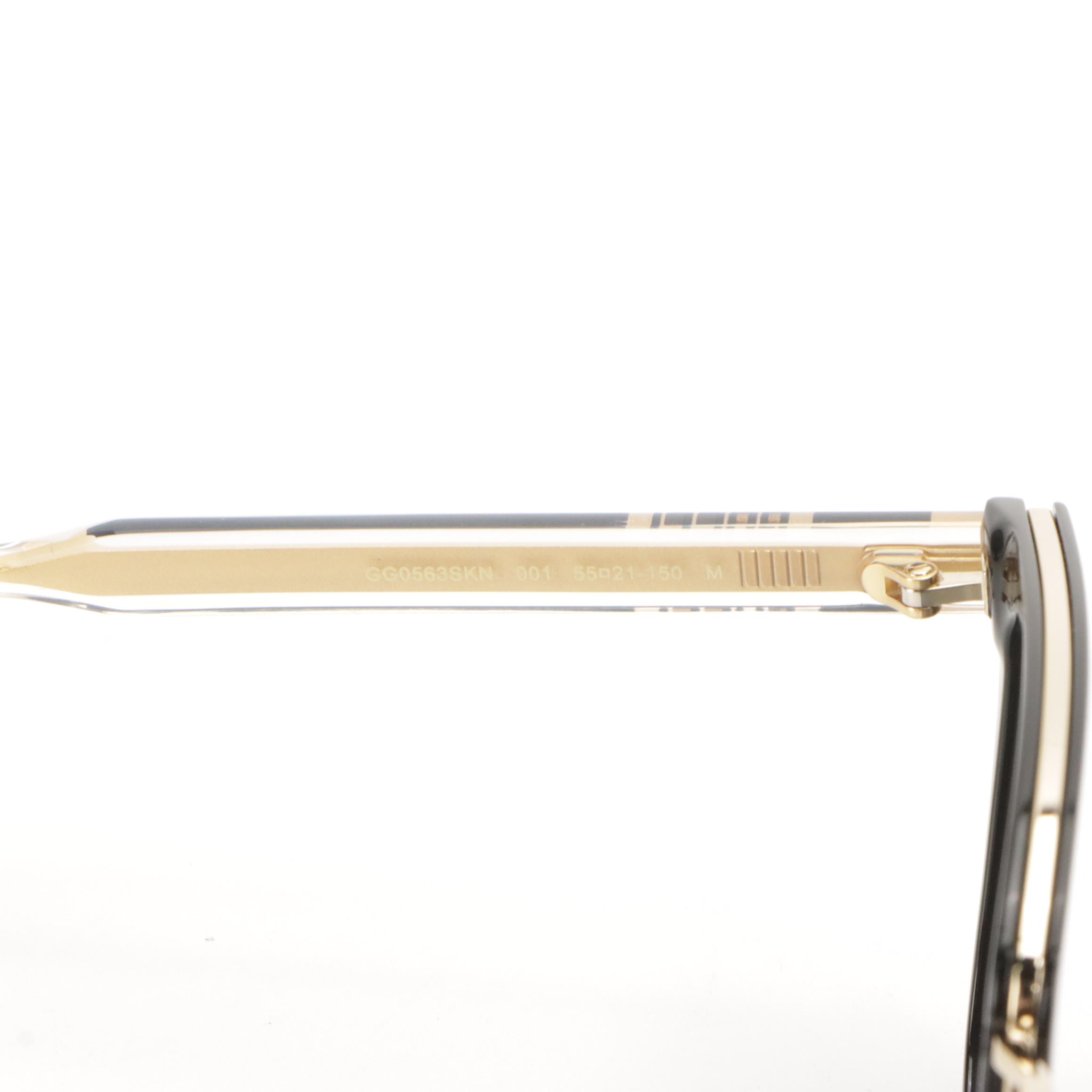 Gucci GG0563SKN Crystal Stem Square Sunglasses with Case