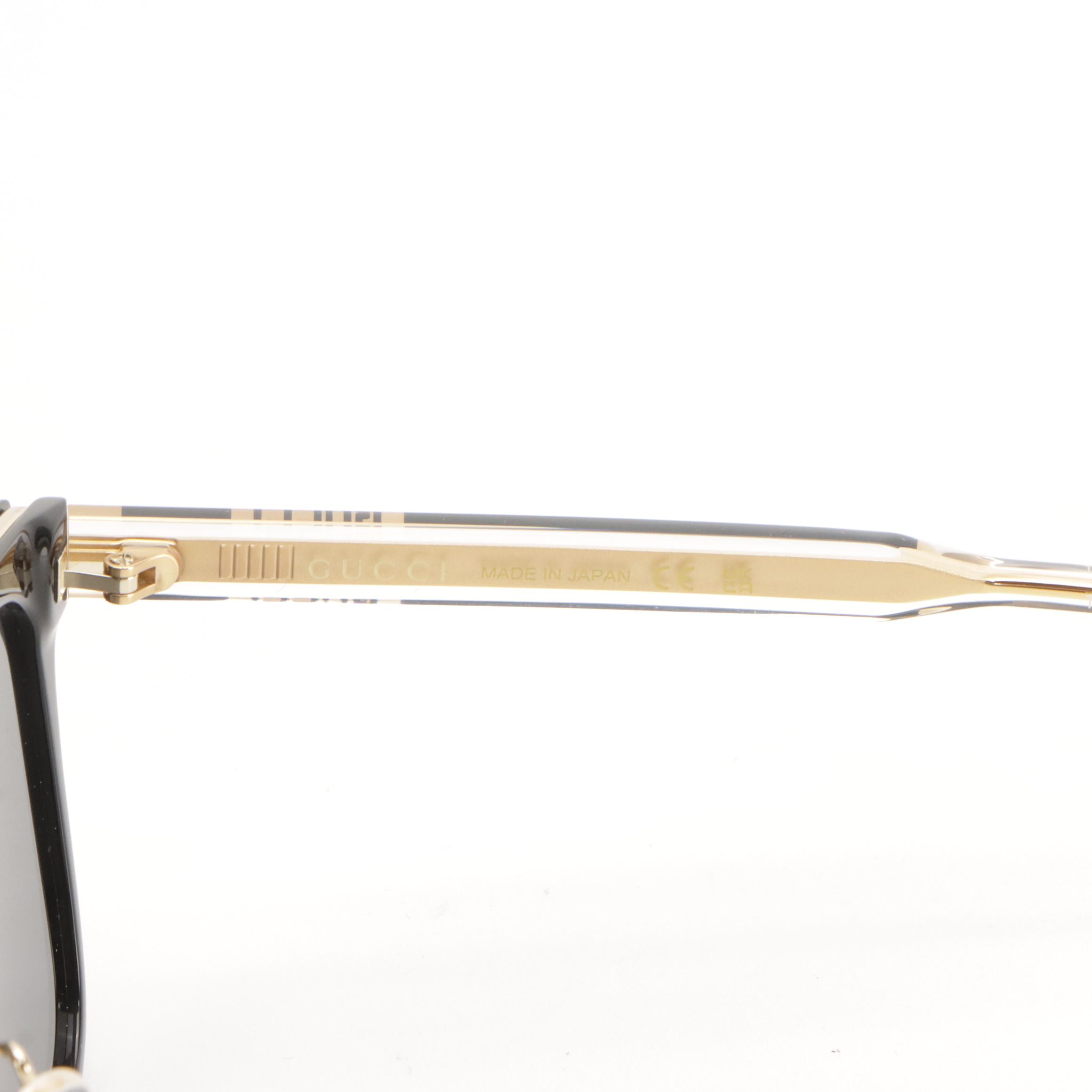 Gucci GG0563SKN Crystal Stem Square Sunglasses with Case