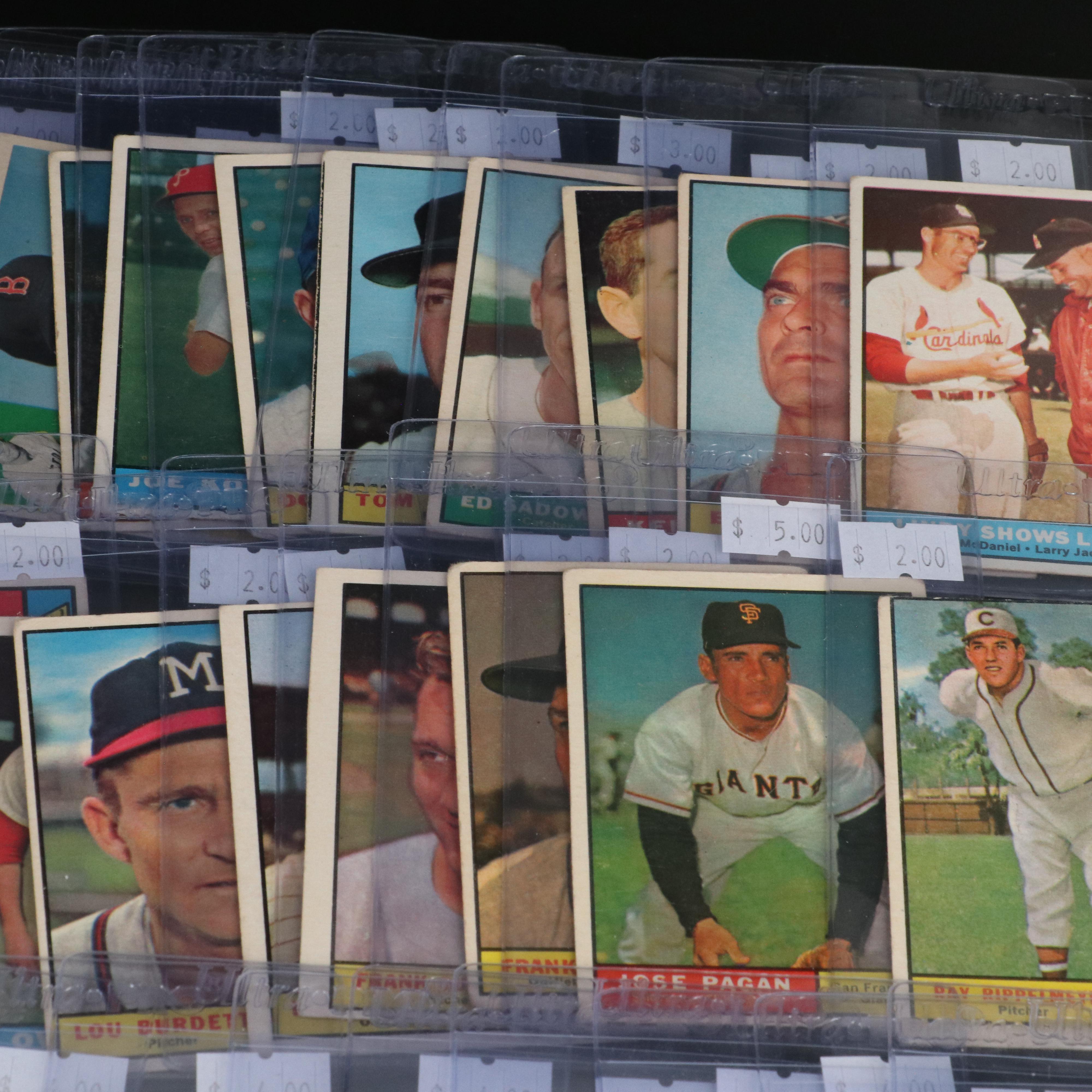 Topps and Fleer Baseball Cards Featuring Carl Yastrzemski Rookie, 1960-1961