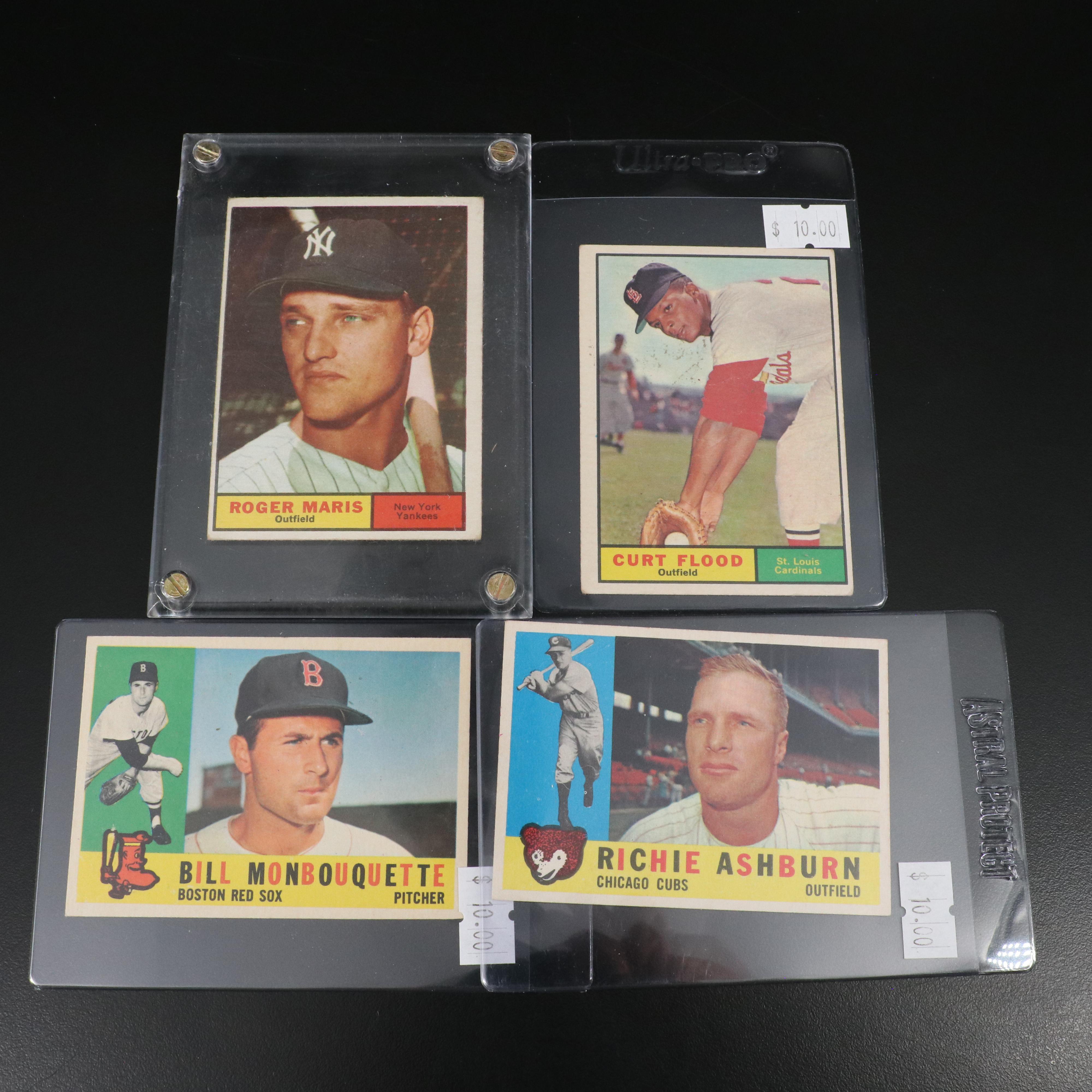 Topps and Fleer Baseball Cards Featuring Carl Yastrzemski Rookie, 1960-1961
