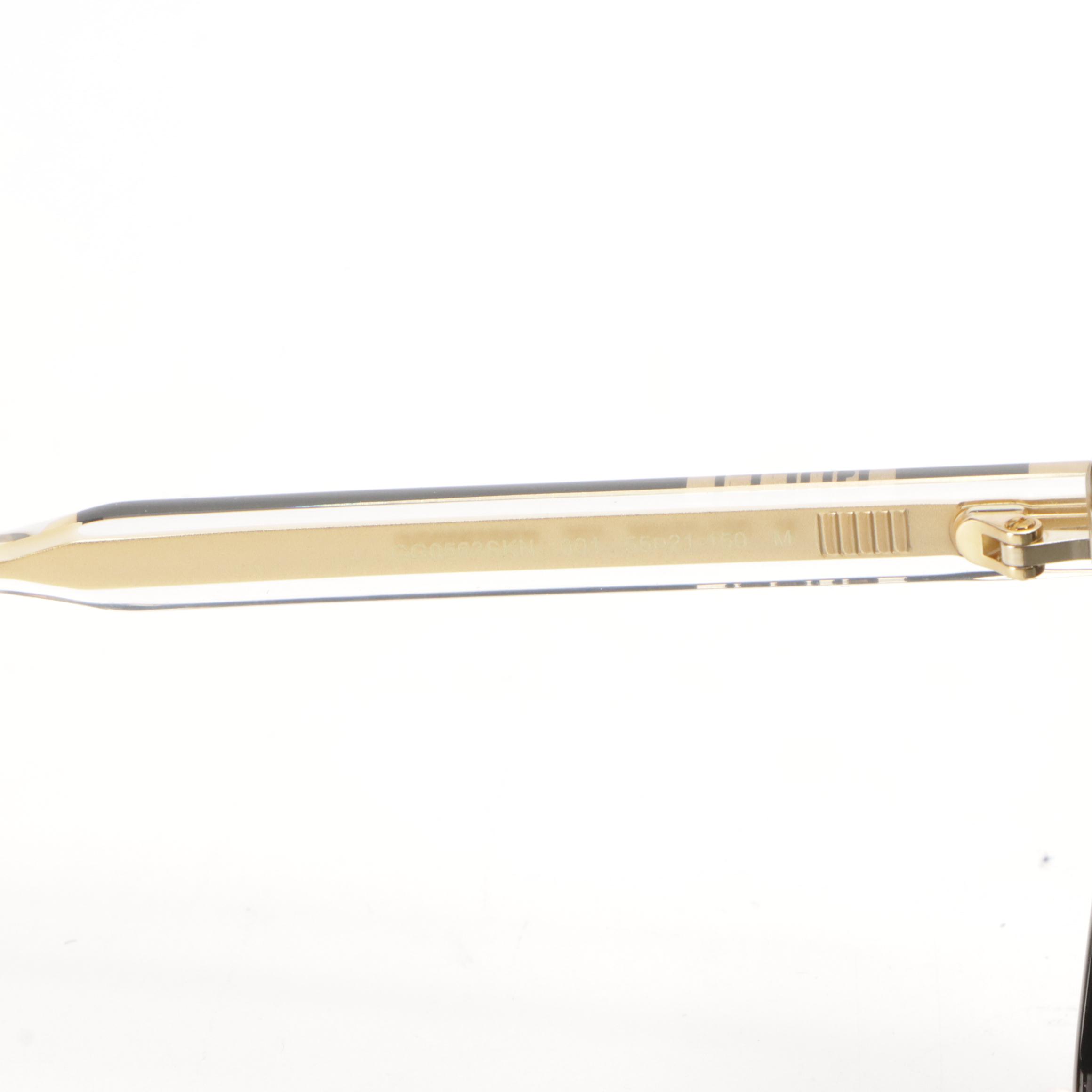 Gucci GG0563SKN Crystal Stem Square Sunglasses with Case