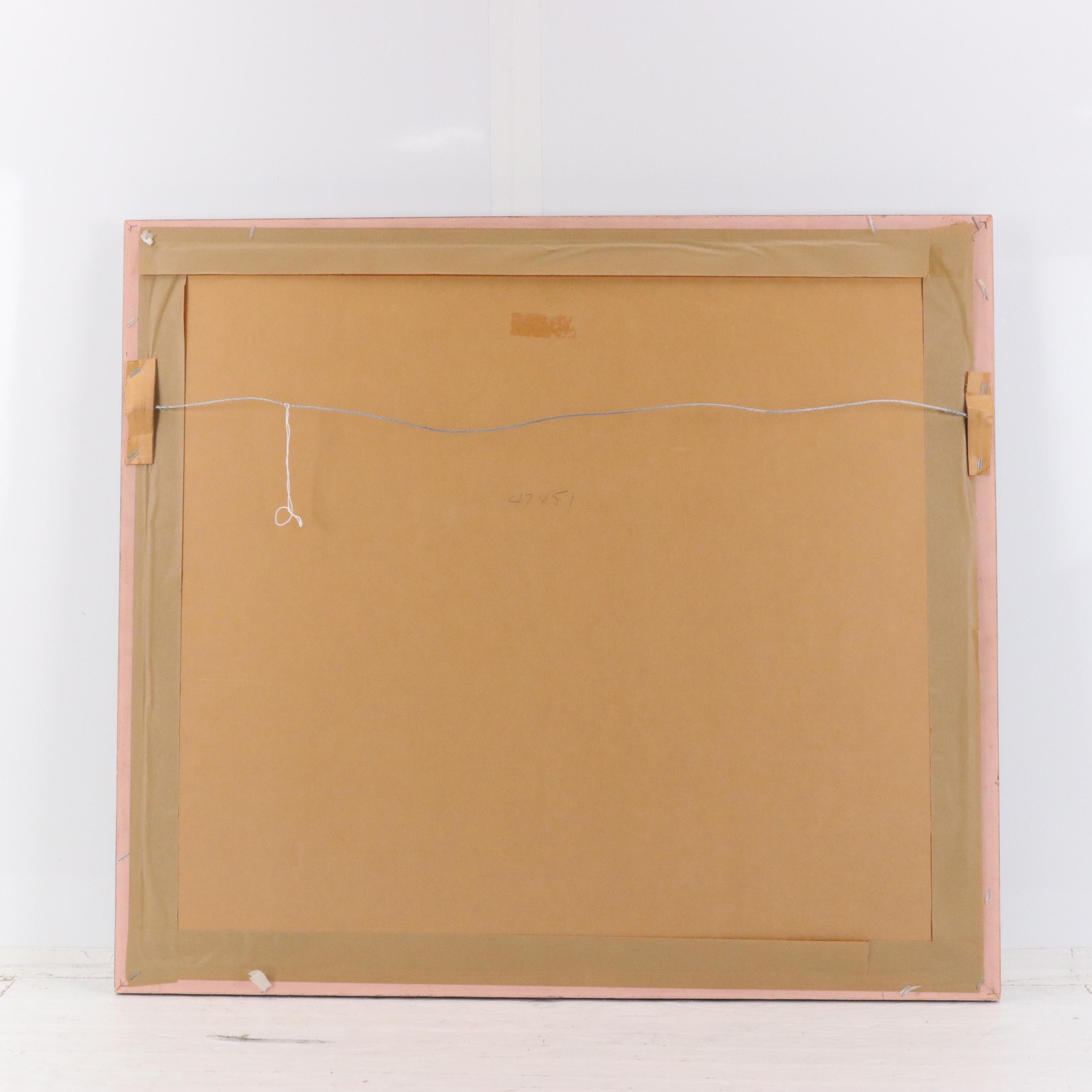 Gilbert Michaud Lithograph with Floral Landscape, Late 20th Century