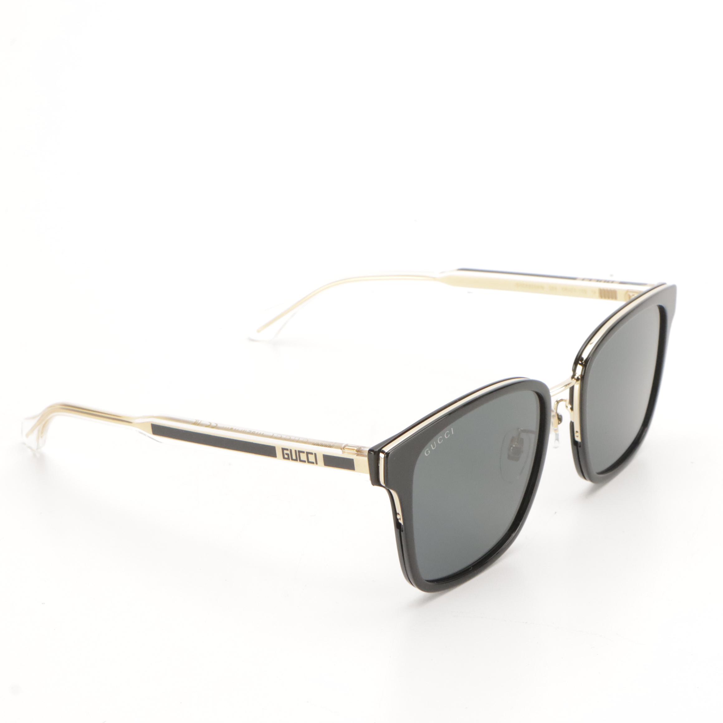 Gucci GG0563SKN Crystal Stem Square Sunglasses with Case