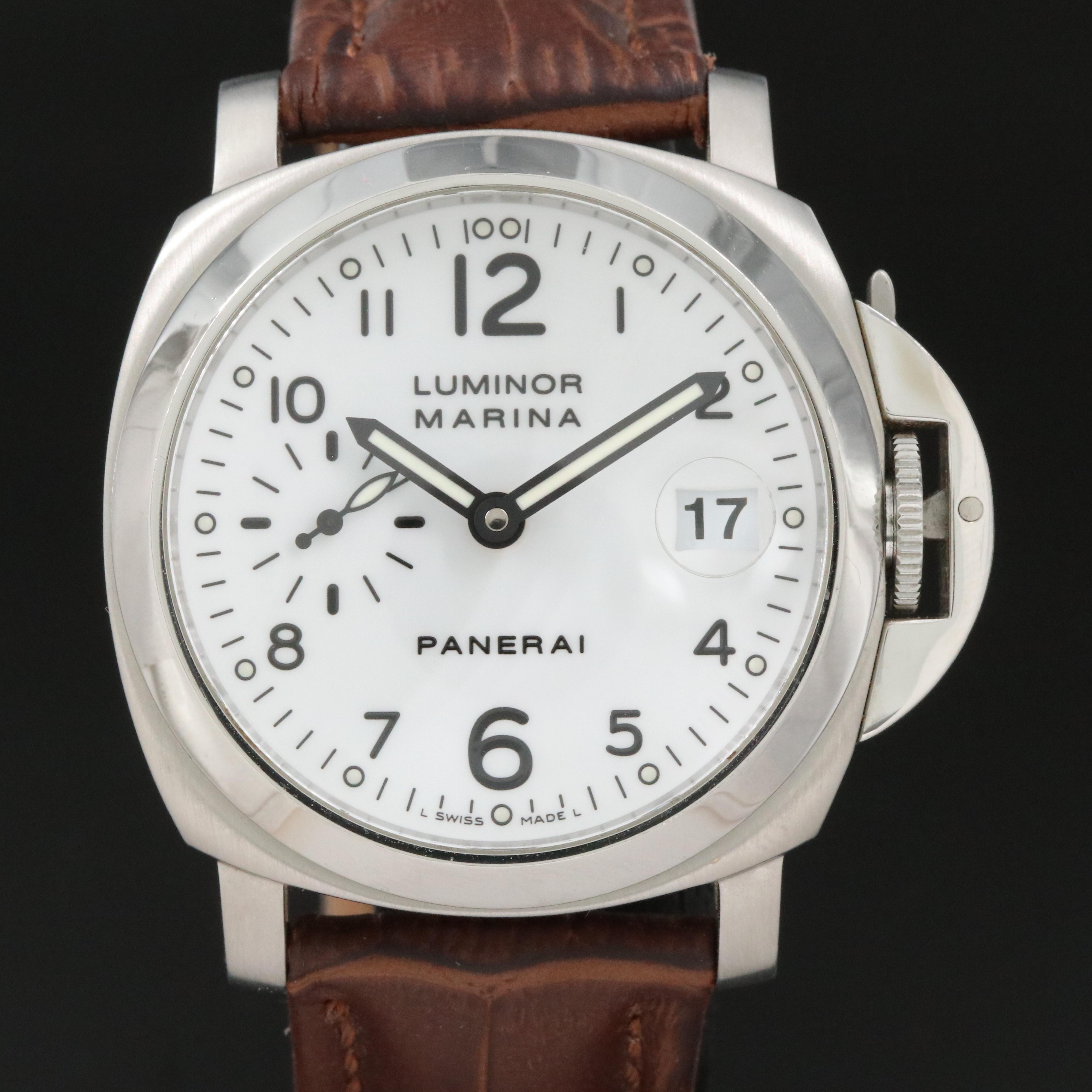 Panerai Luminor Marina PAM00049 White 40mm Steel Automatic Watch
