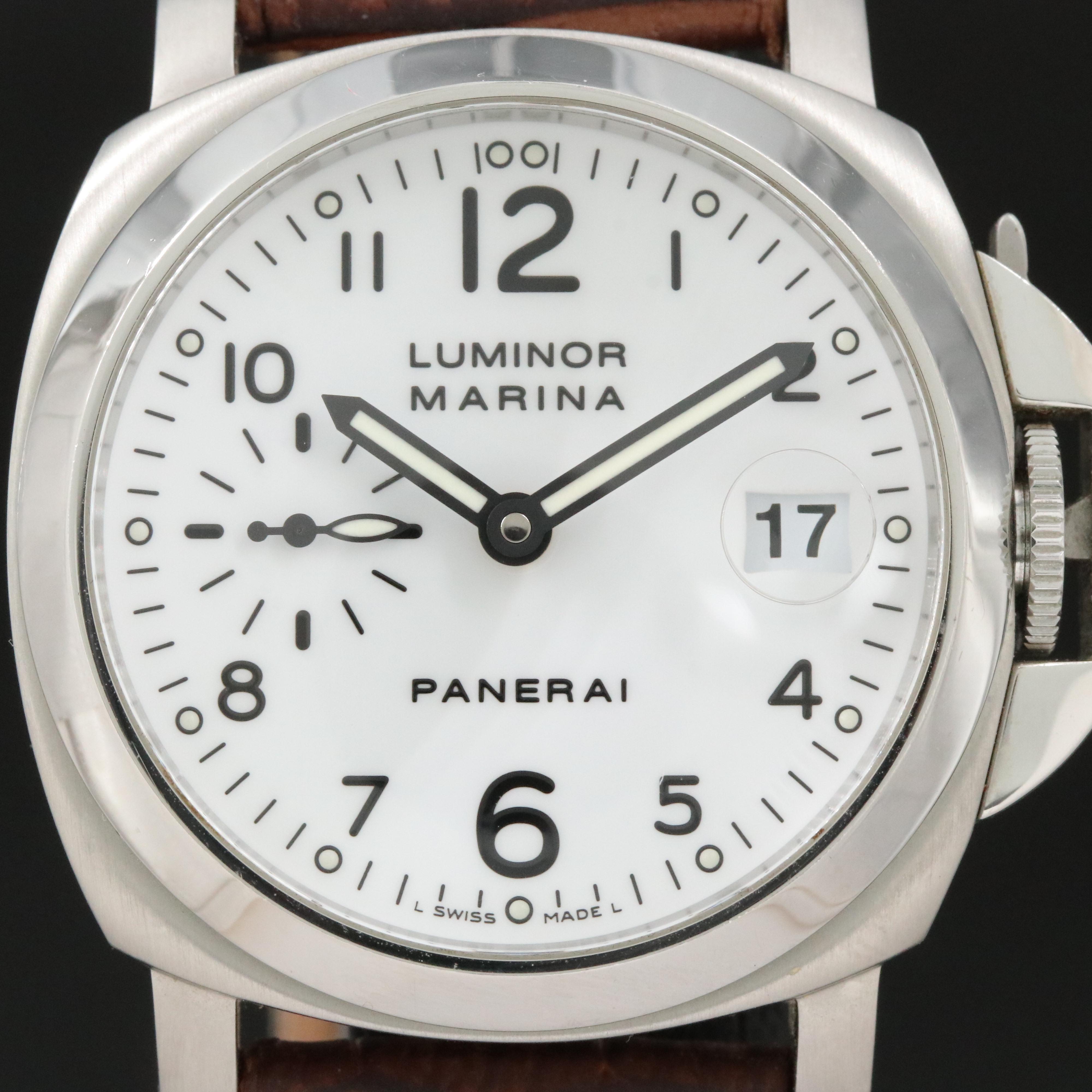 Panerai Luminor Marina PAM00049 White 40mm Steel Automatic Watch
