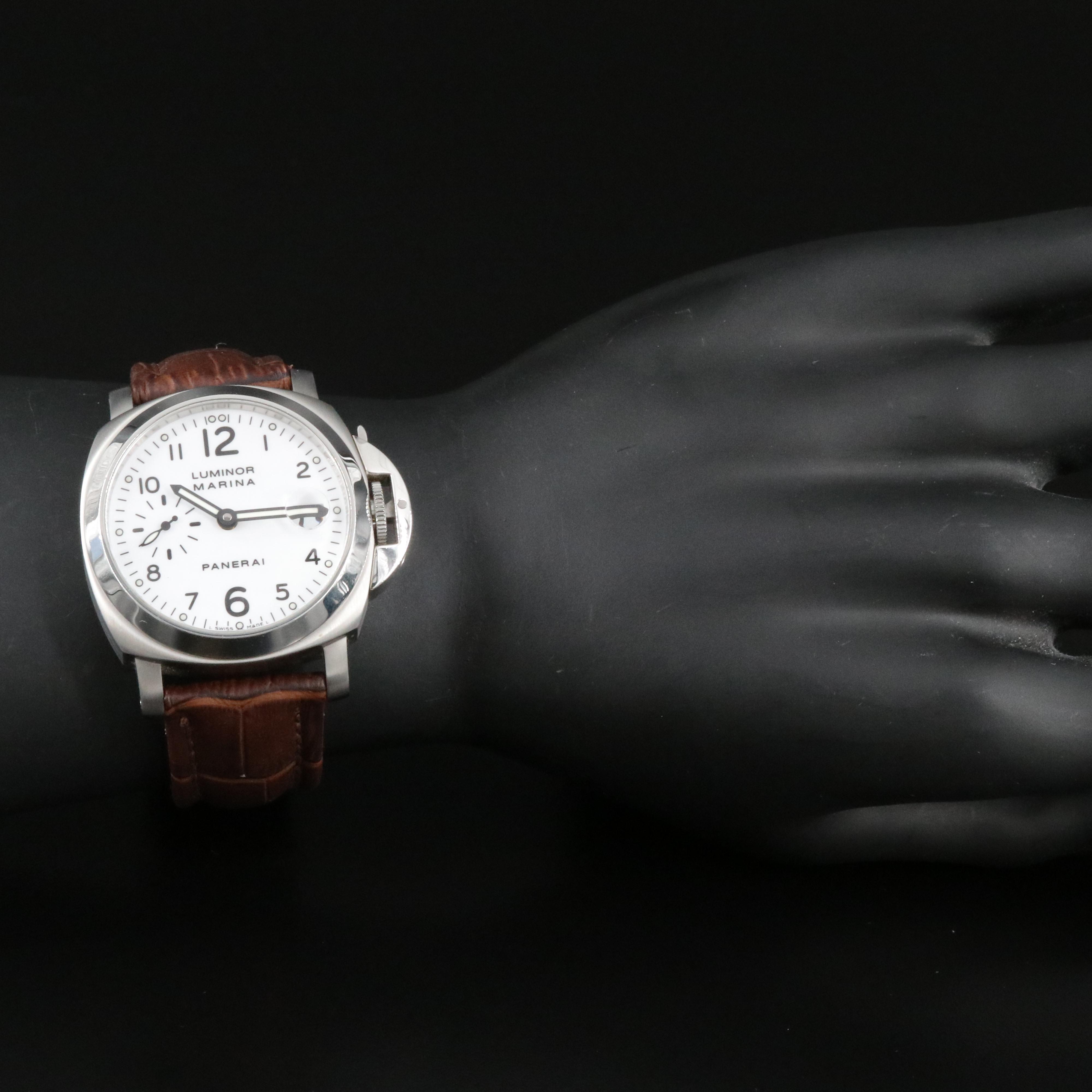 Panerai Luminor Marina PAM00049 White 40mm Steel Automatic Watch