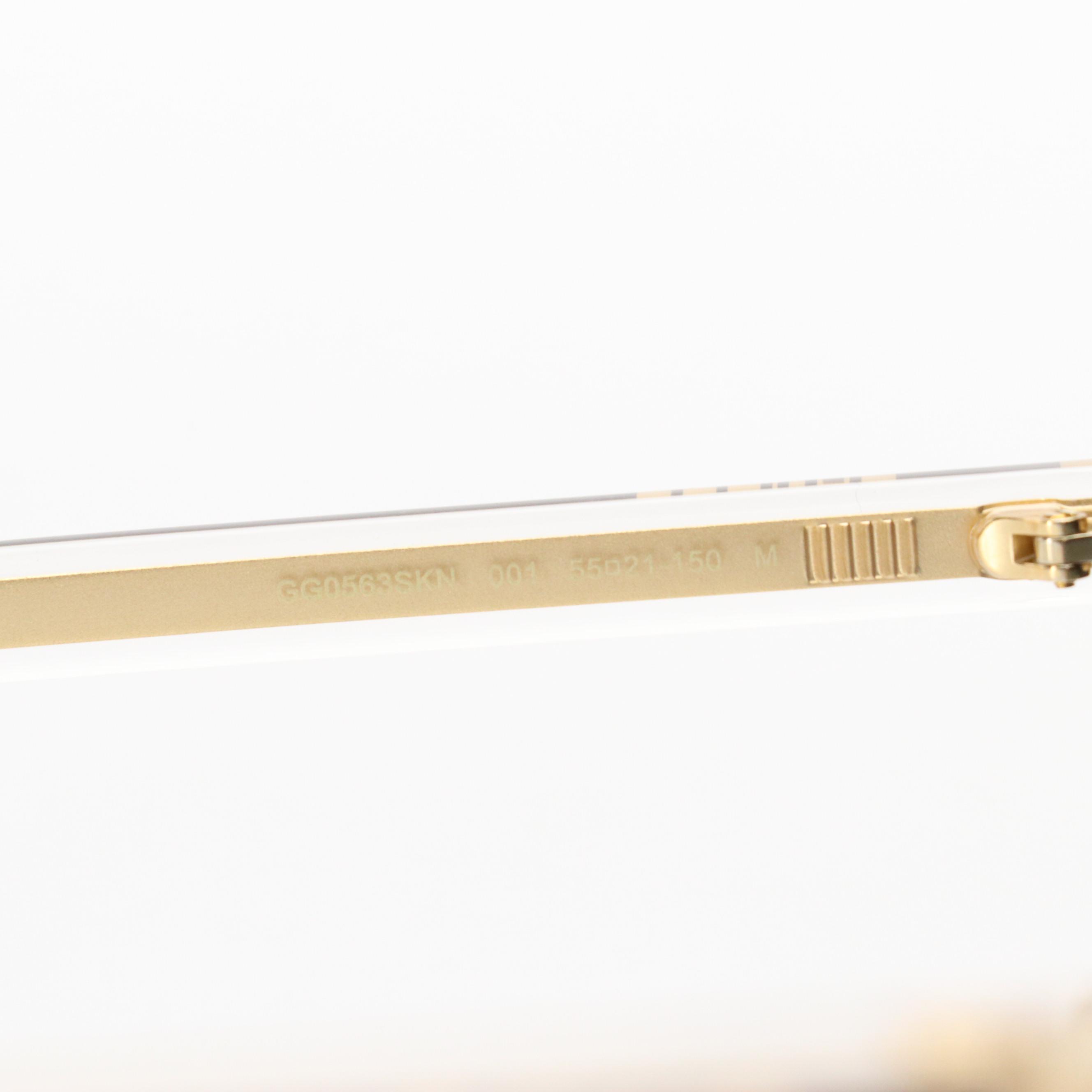 Gucci GG0563SKN Crystal Stem Square Sunglasses with Case