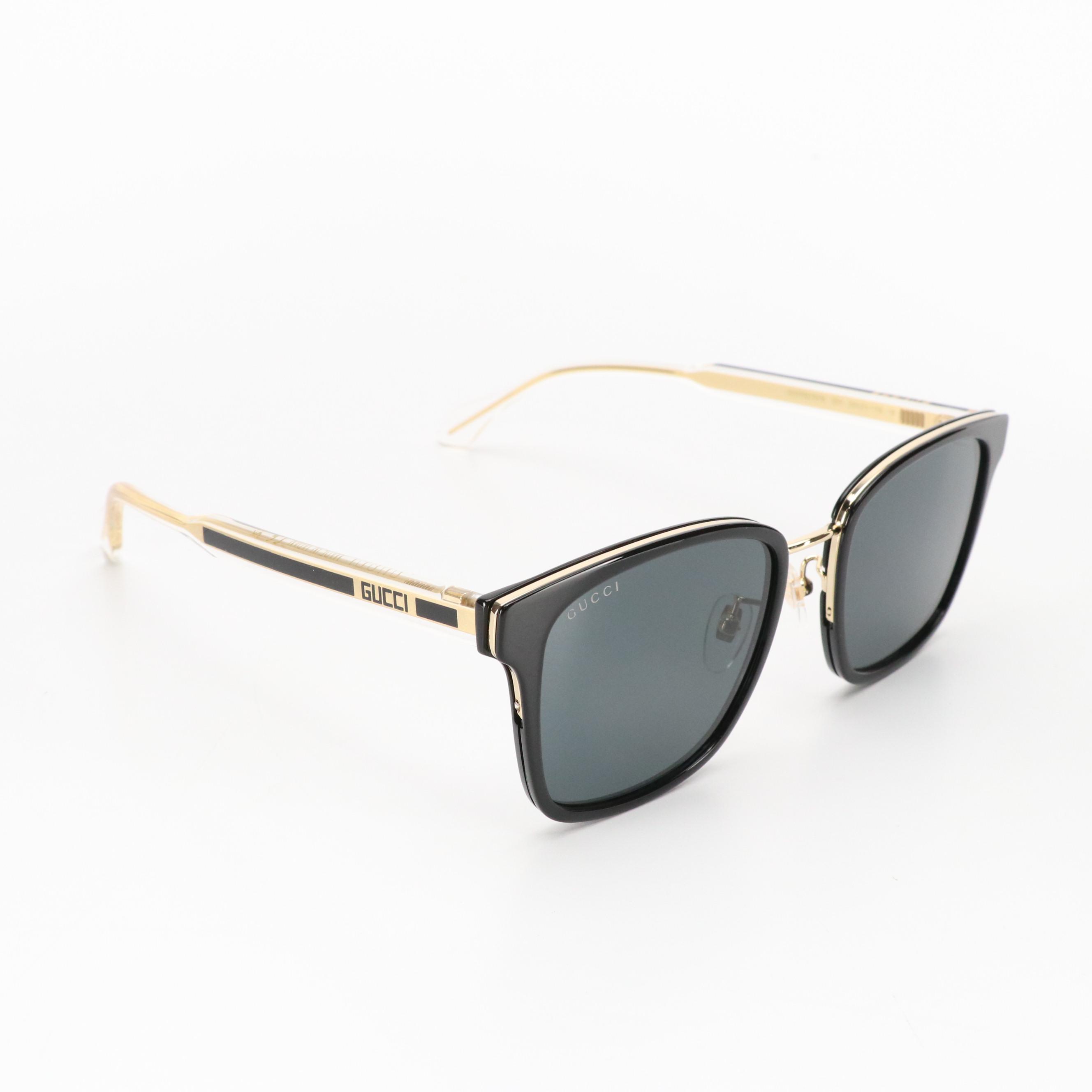 Gucci GG0563SKN Crystal Stem Square Sunglasses with Case