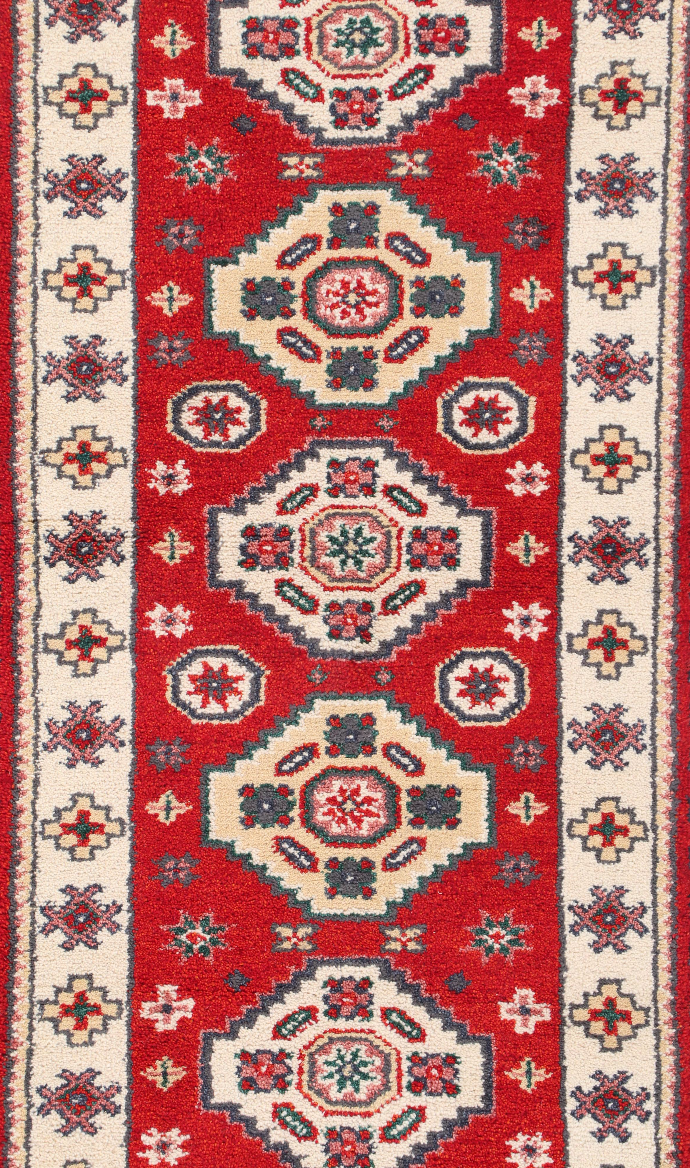 2'8 x 8'3 Hand-Knotted Pakistani Kazak Carpet Runner