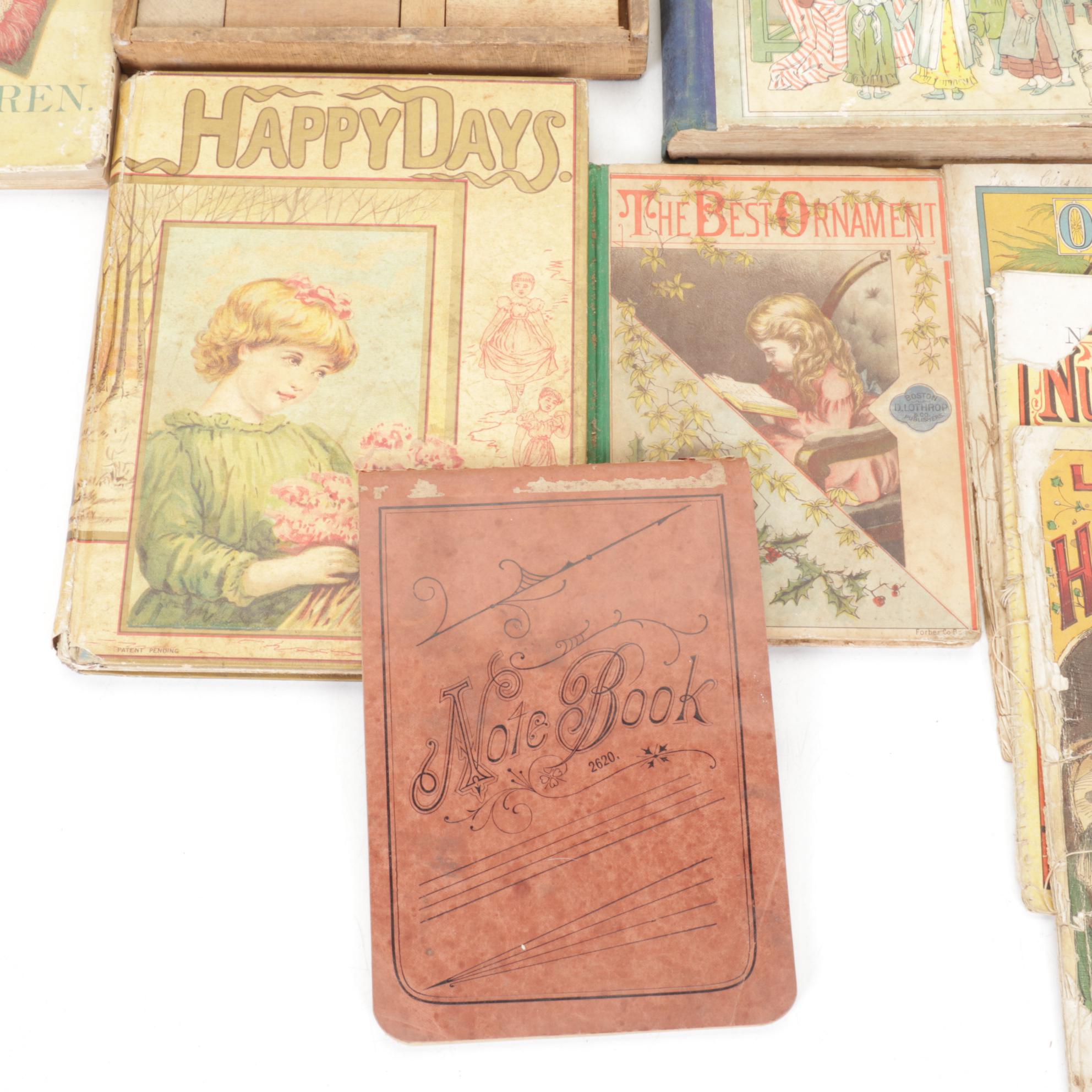 Antique Collection of Children's Books, Newspapers, Ephemera and More, 1880s