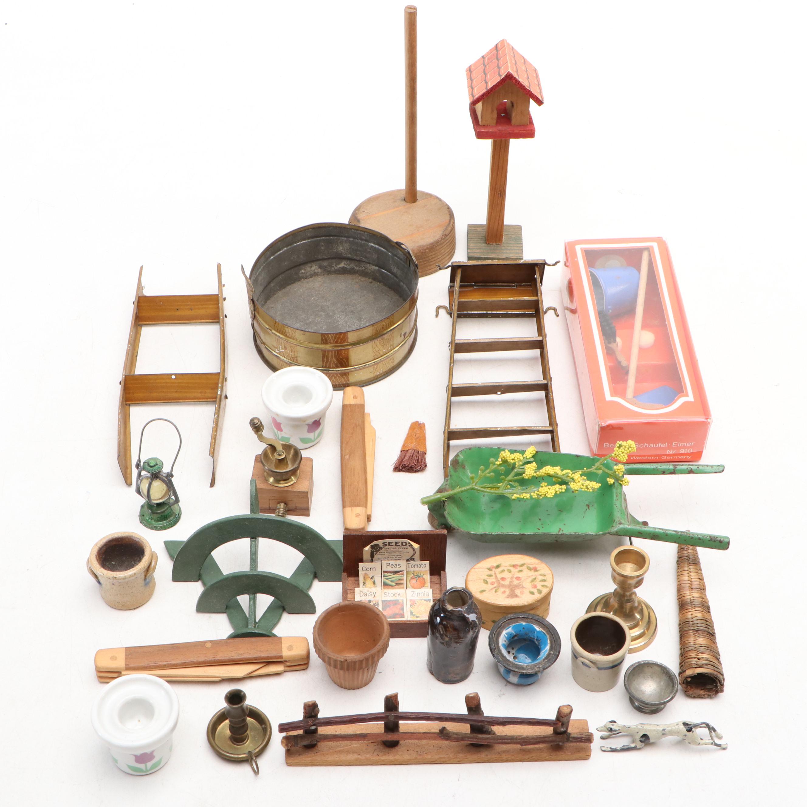 Vintage Americana Dollhouse Miniature Gardening Accessories