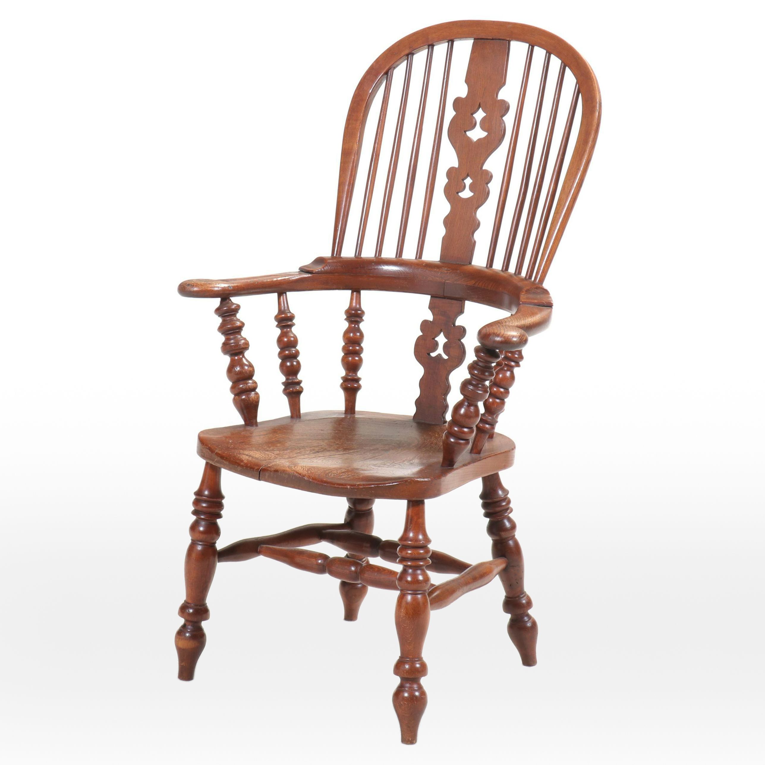 Thames Valley Elm, Ash, and Beech Windsor Armchair, 19th Century