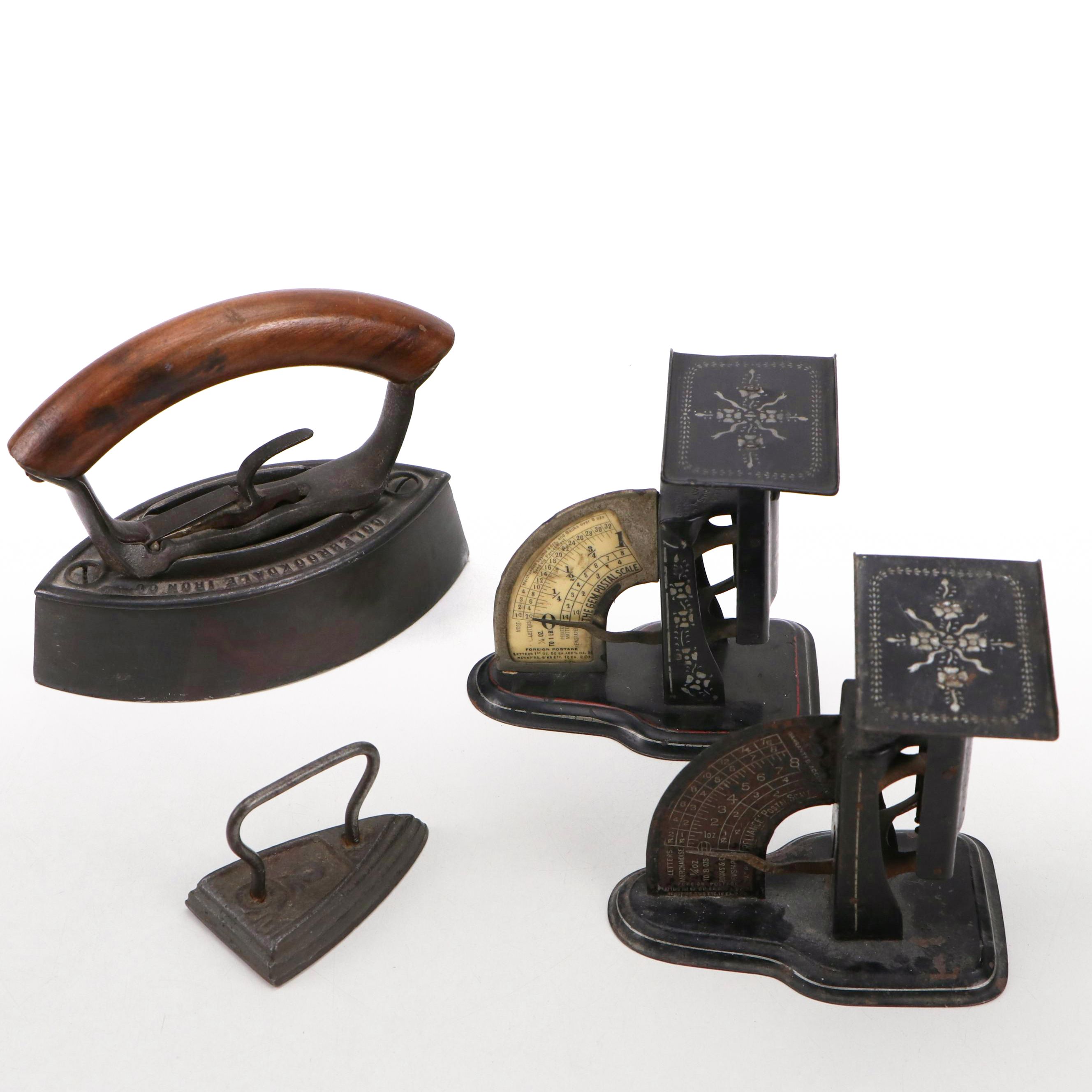 Colebrookdale and Other Sad Iron, Pair of Reliance Postal Scales, Antique