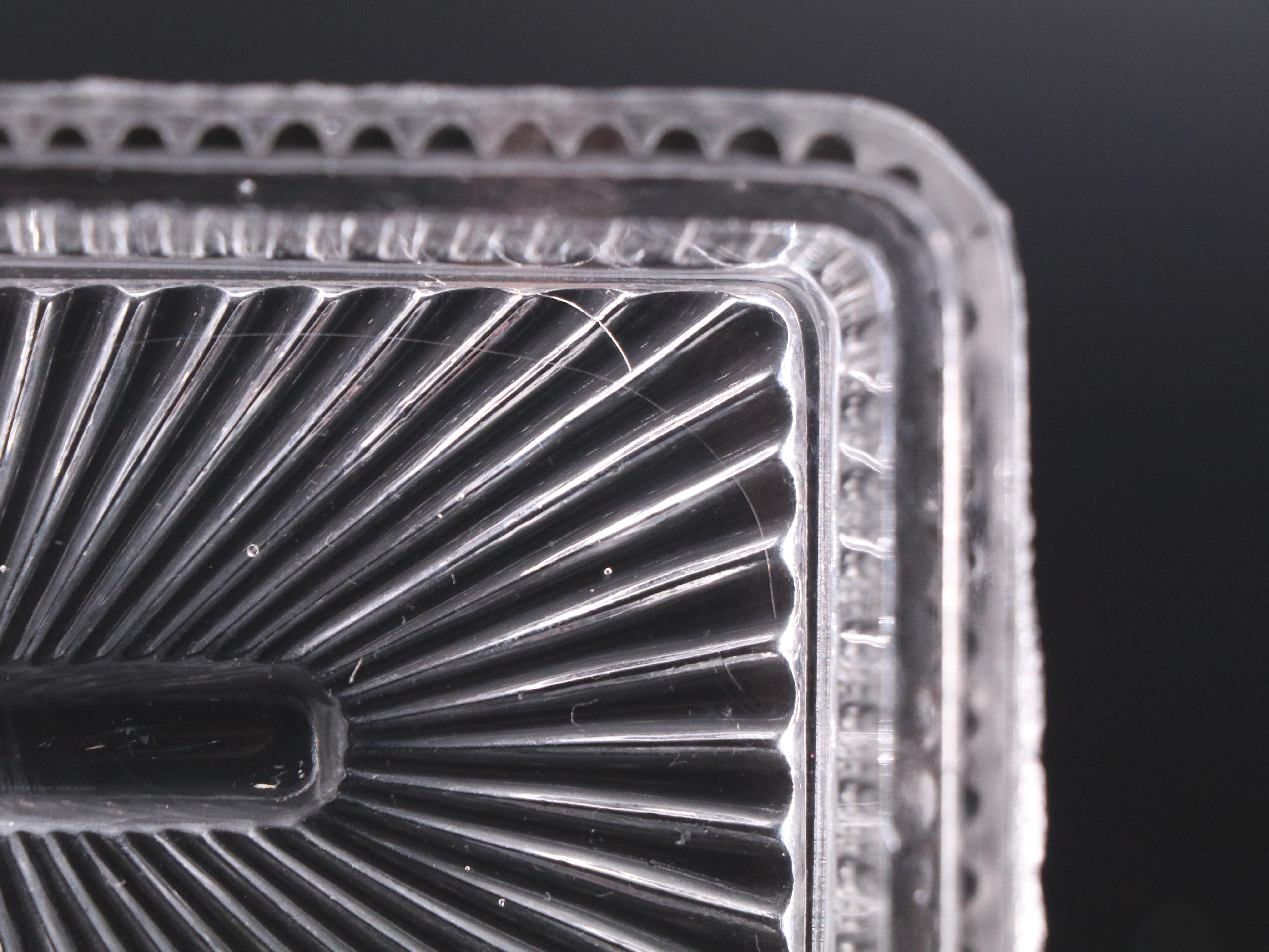 Val St. Lambert "Gardenia" Crystal Candle Holders and Victorian EAPG Terrier Box