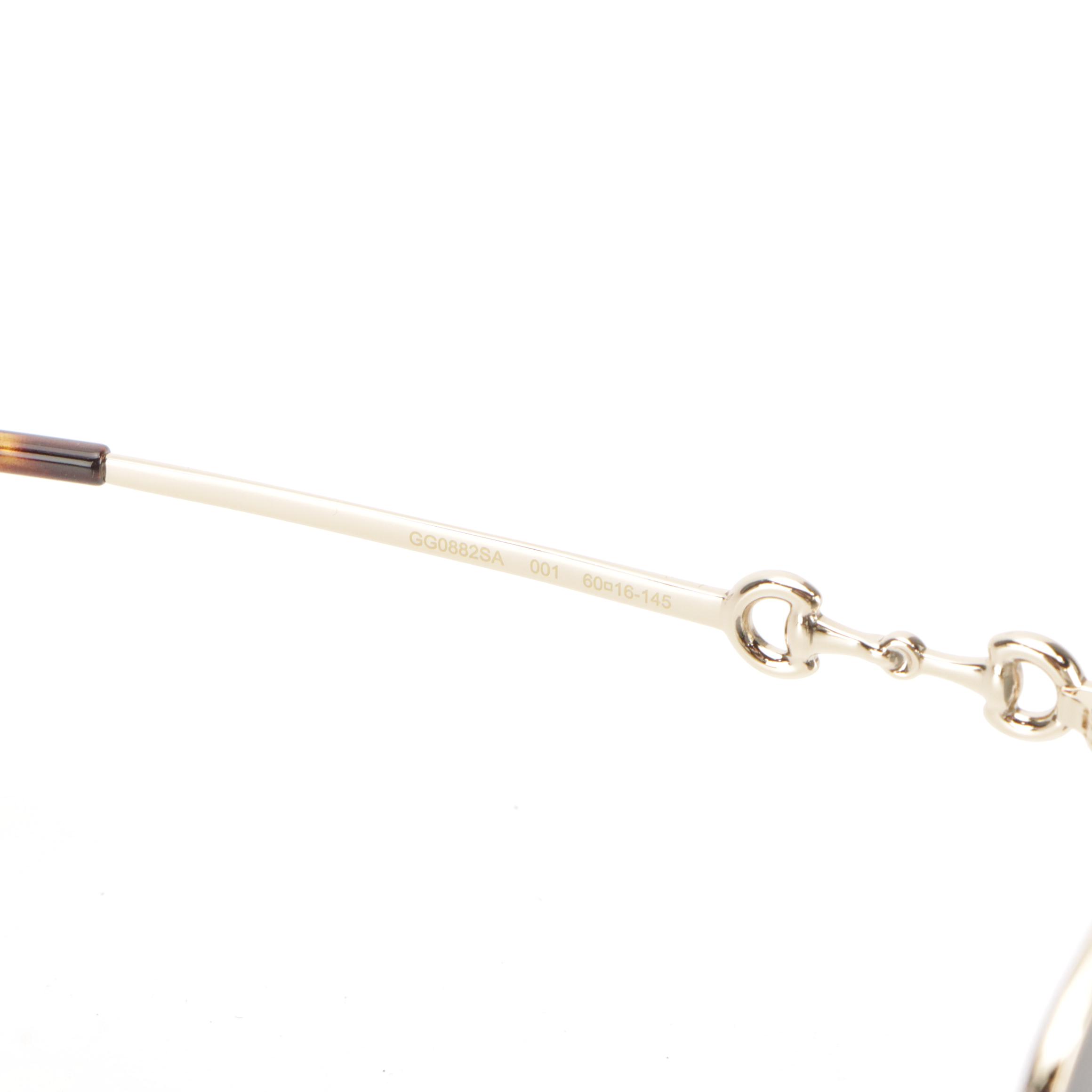 Gucci GG0882SA 001 Square Horsebit Sunglasses in Case