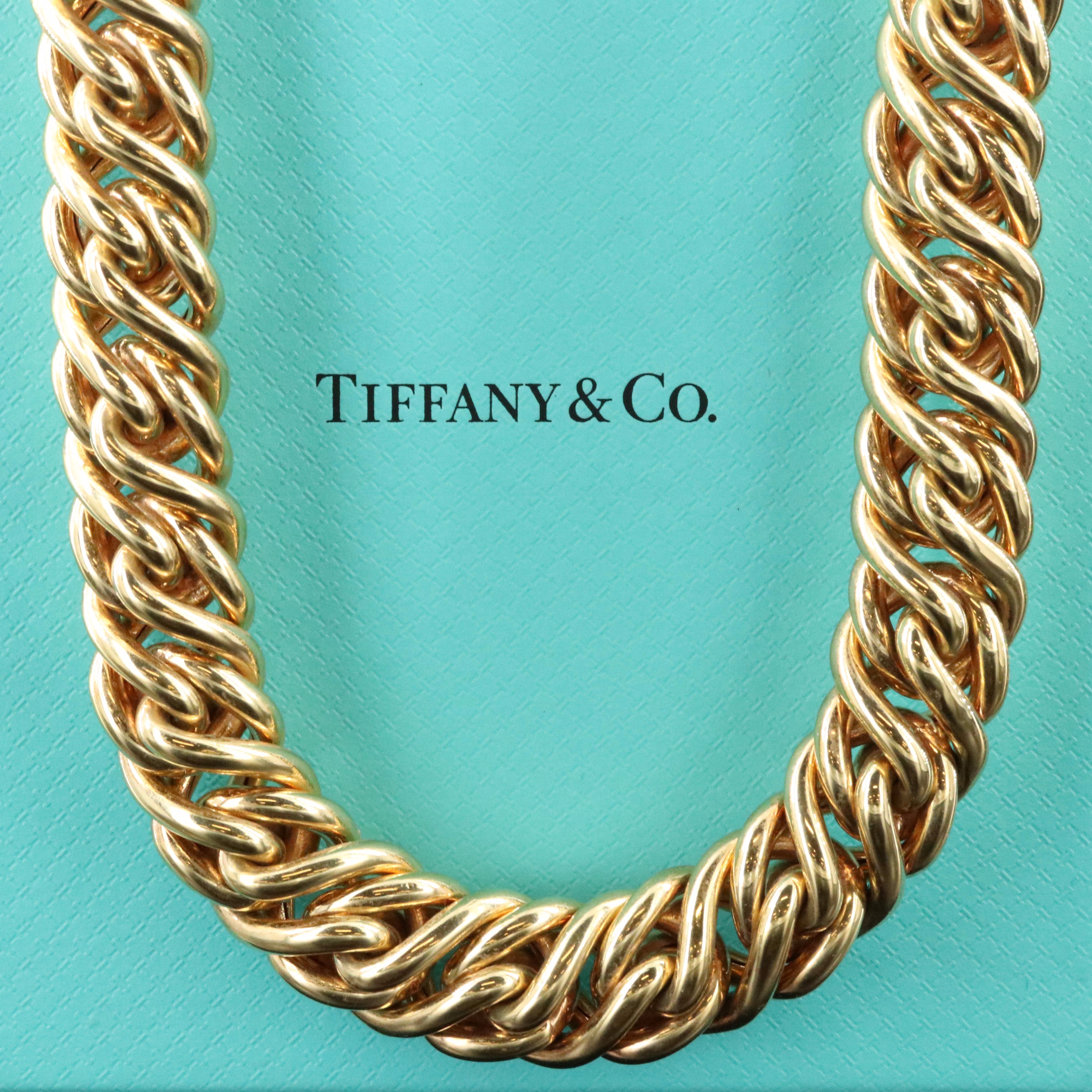 Tiffany & Co. 18K Braided Double Loop Link Necklace