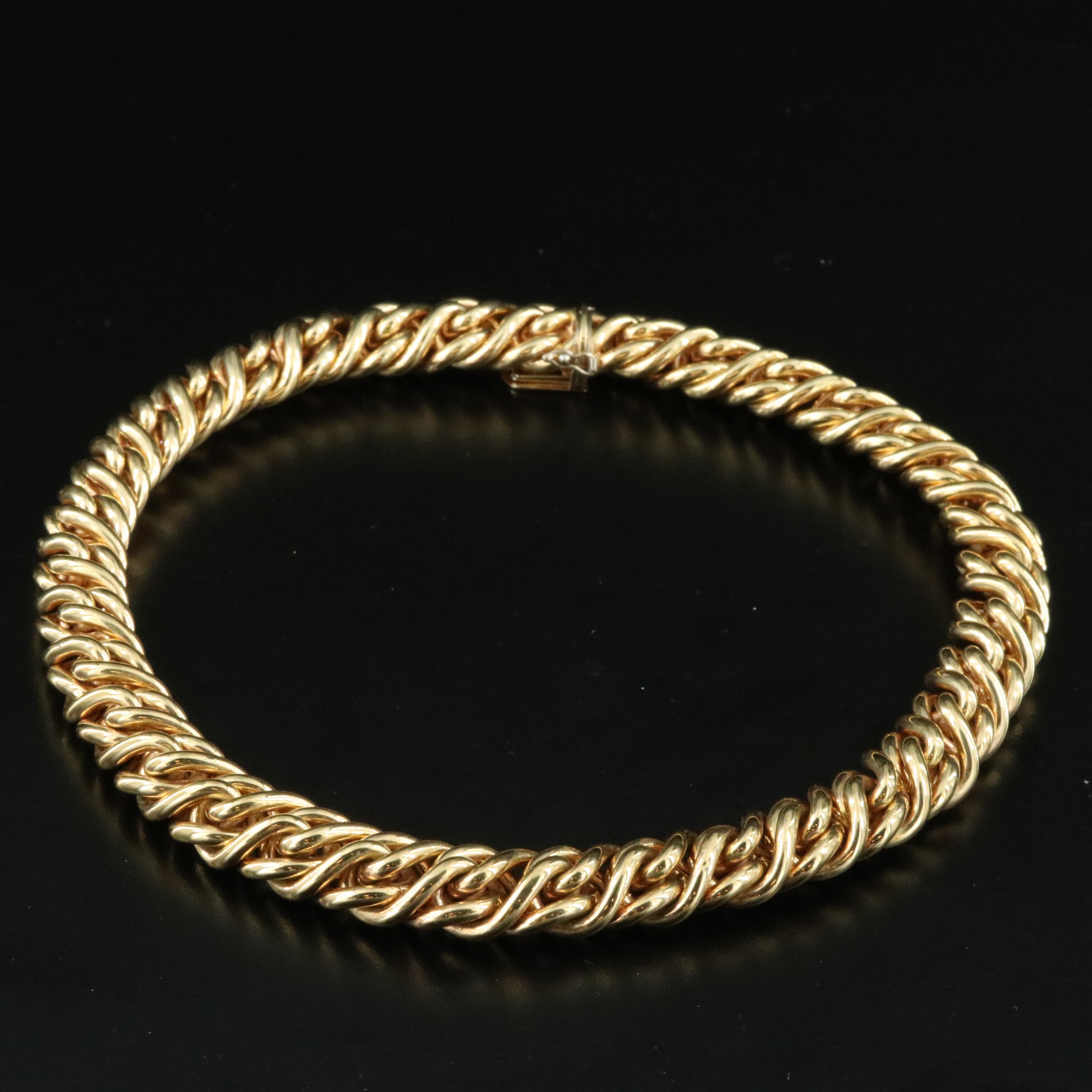 Tiffany & Co. 18K Braided Double Loop Link Necklace