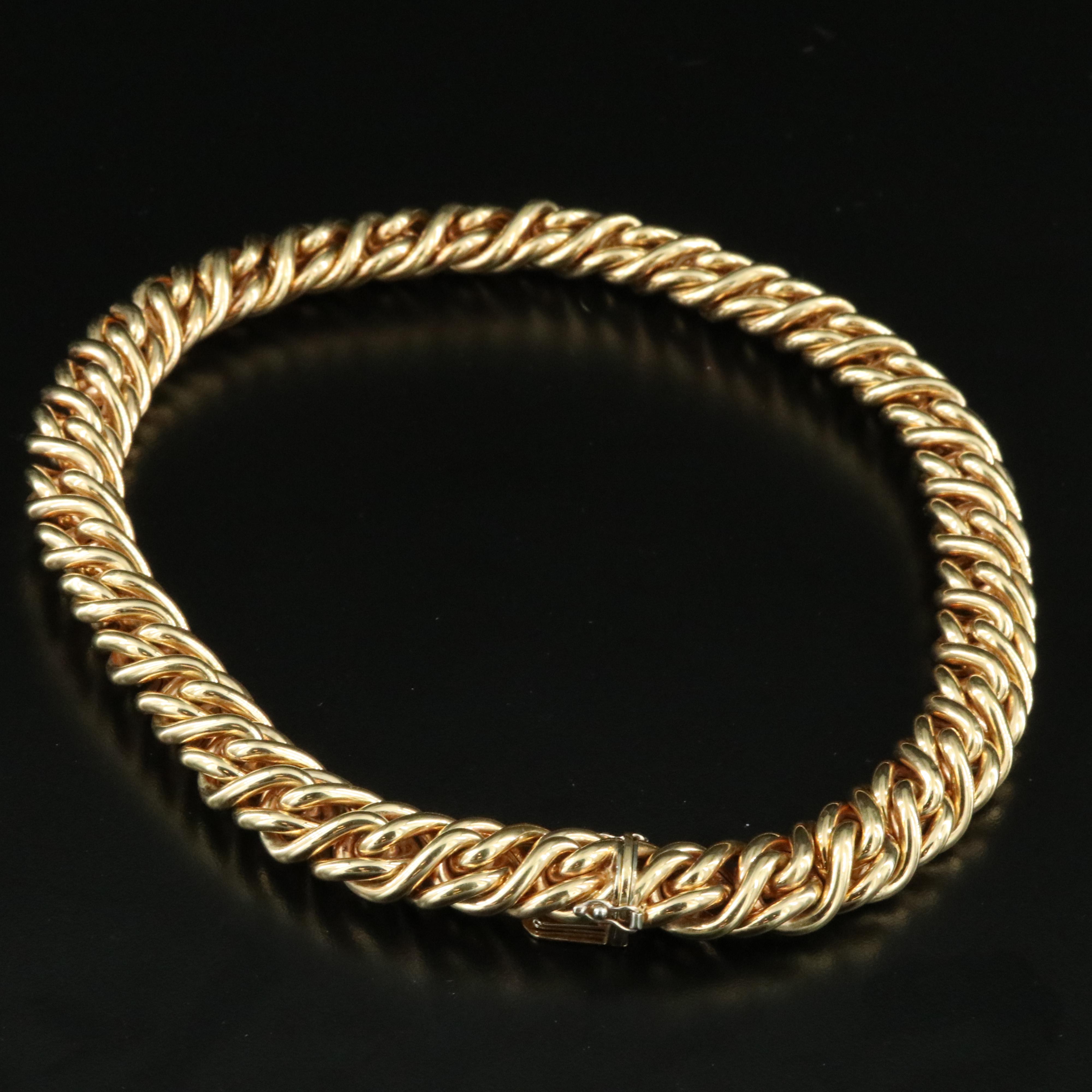 Tiffany & Co. 18K Braided Double Loop Link Necklace