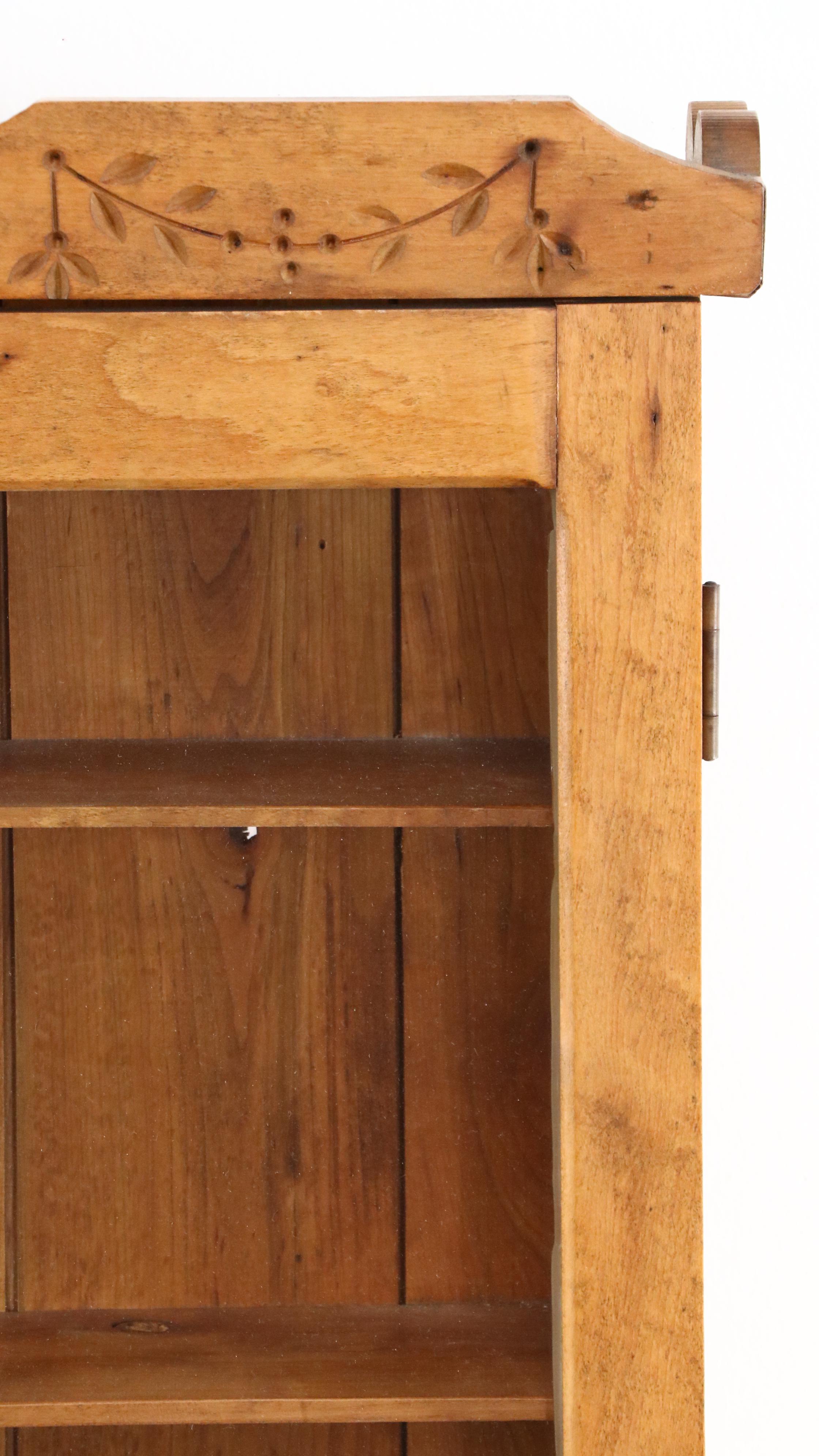 American Primitive Style Pine Wall Cupboard