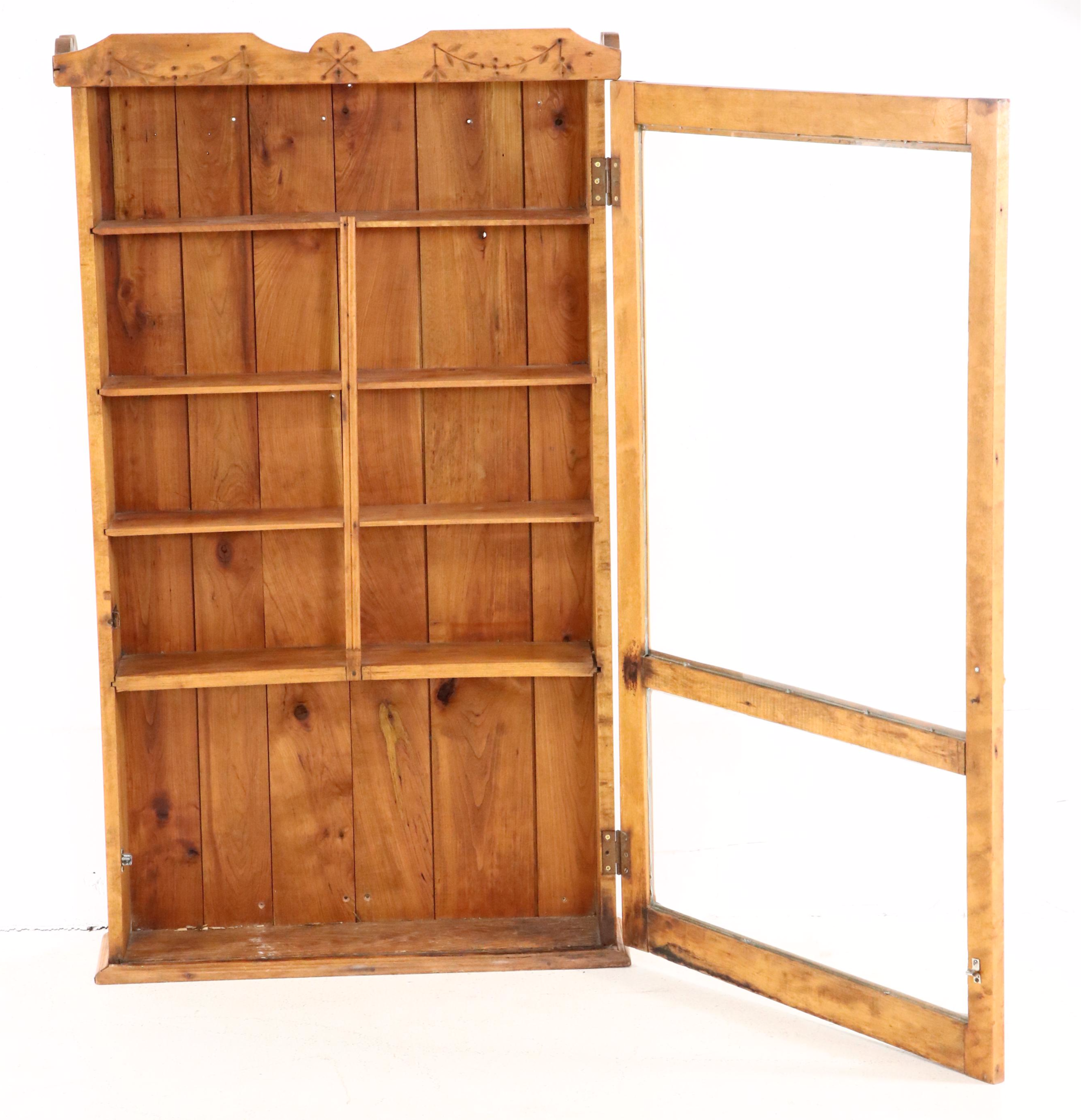 American Primitive Style Pine Wall Cupboard