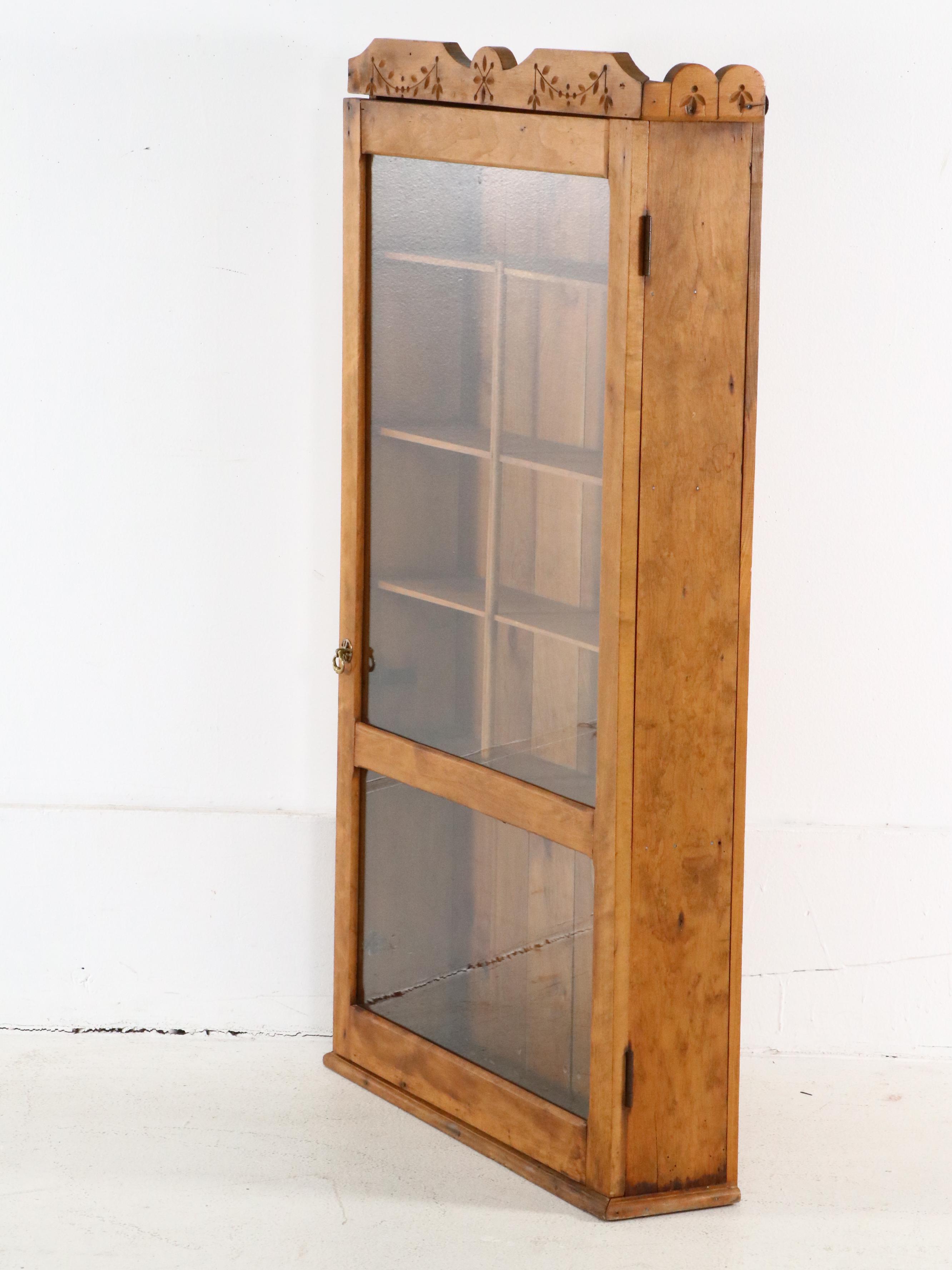 American Primitive Style Pine Wall Cupboard