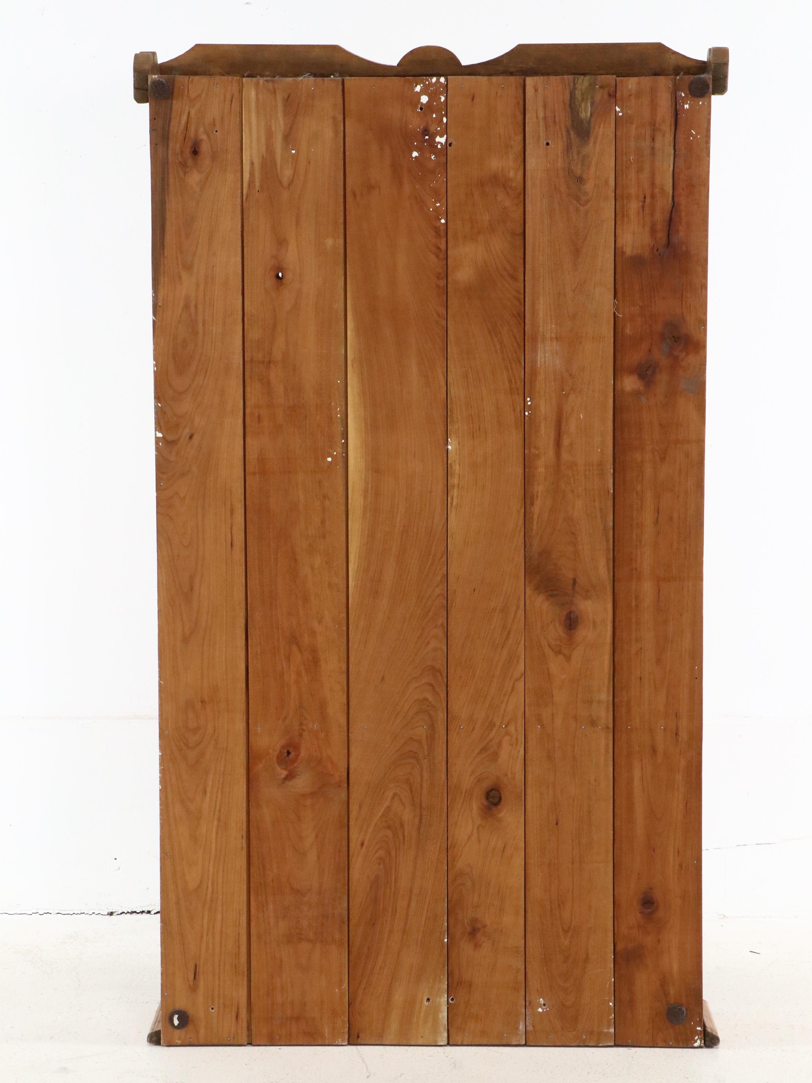 American Primitive Style Pine Wall Cupboard