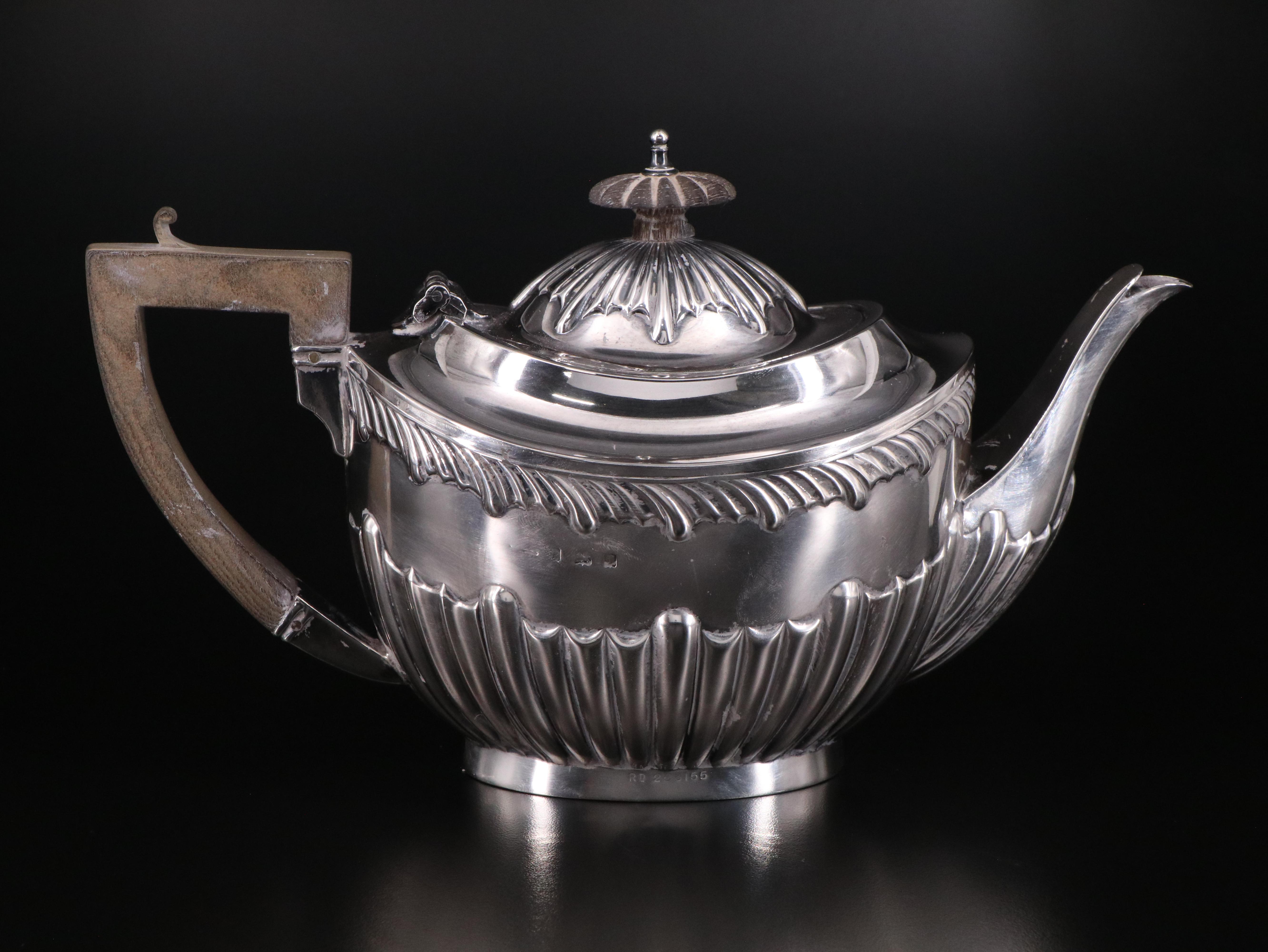 Charles Westwood & Sons English Sterling Silver Tea Set, 1905