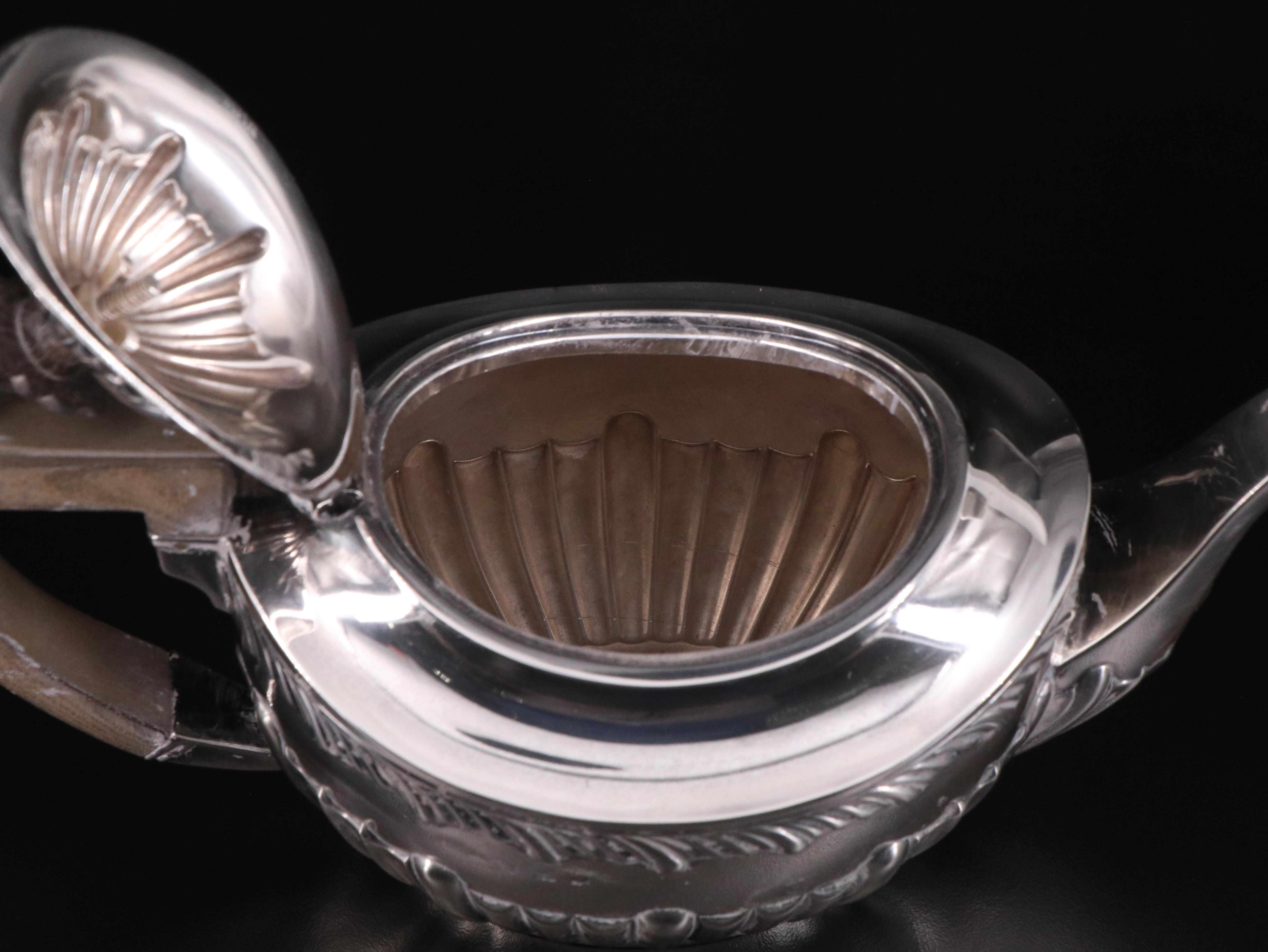Charles Westwood & Sons English Sterling Silver Tea Set, 1905