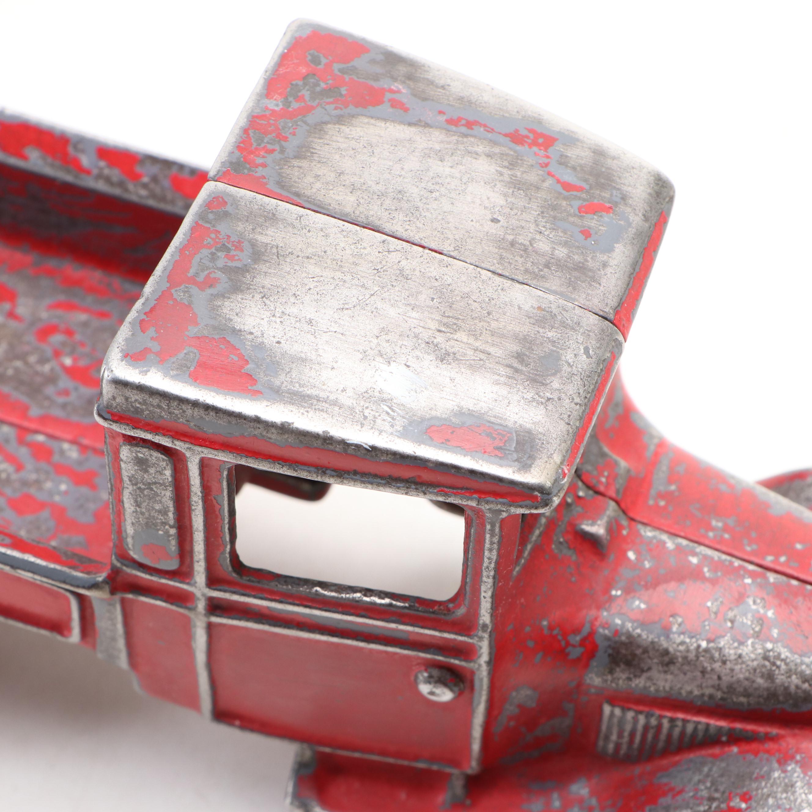 Arcade Cast Iron Toy Truck, Tow Truck and Motorcycle, Early to Mid-20th Century