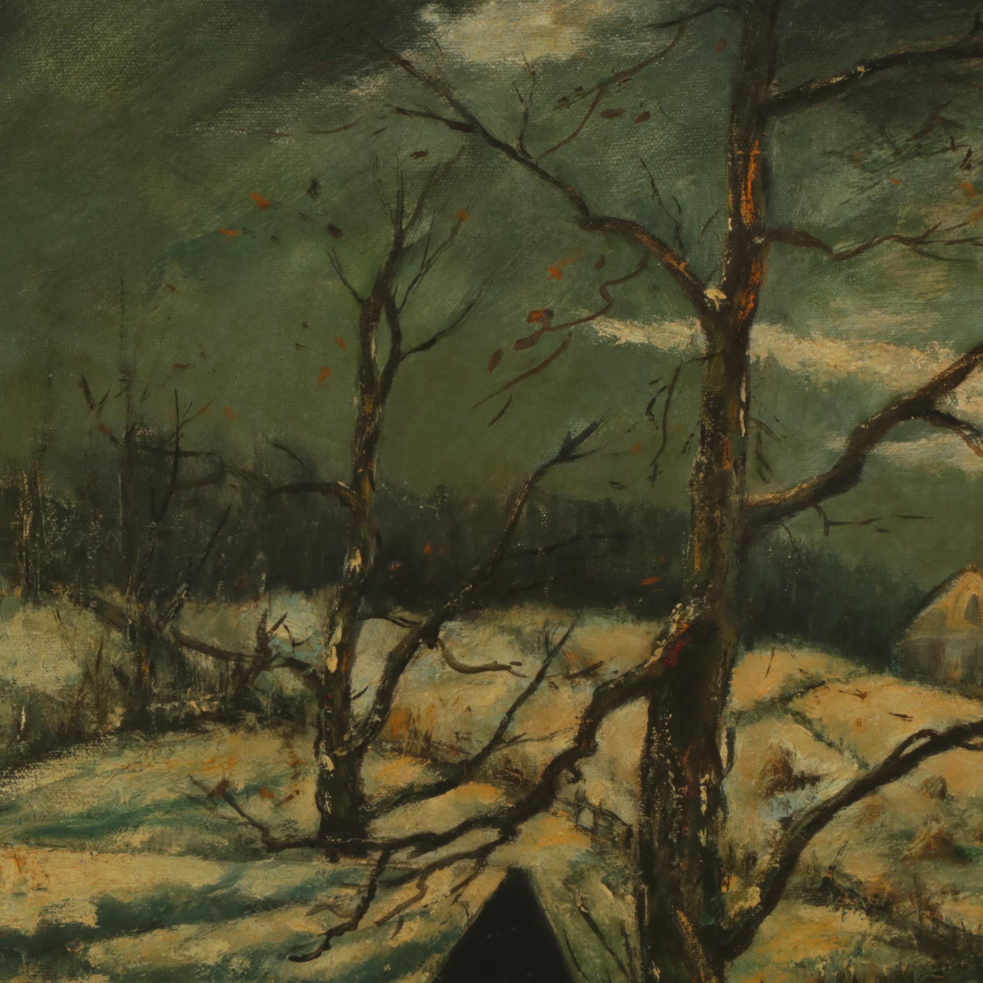 James W. Ashcroft "Winter Pattern" Oil Paint on Canvas, 1954