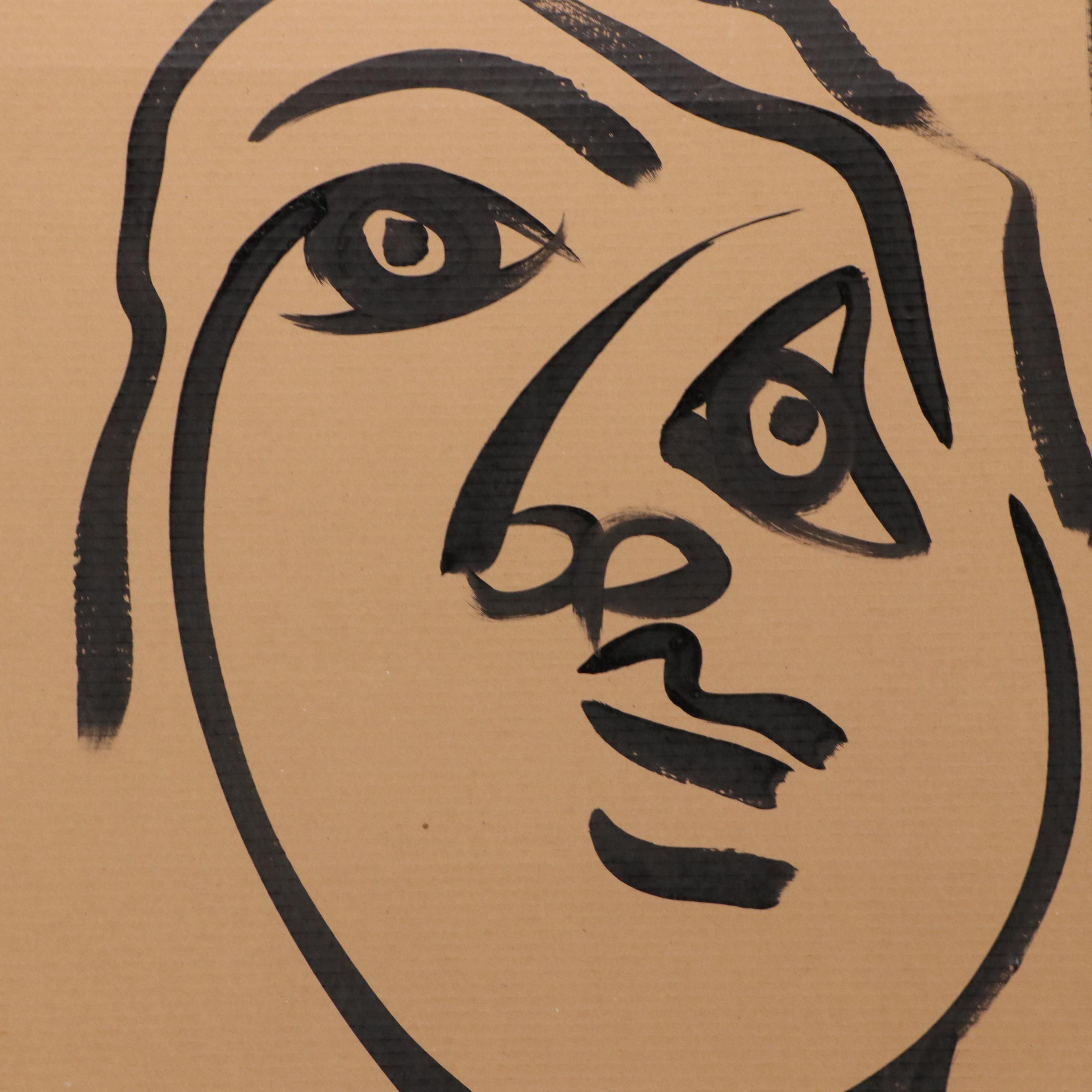 Peter Keil Abstract Portrait Acrylic Painting