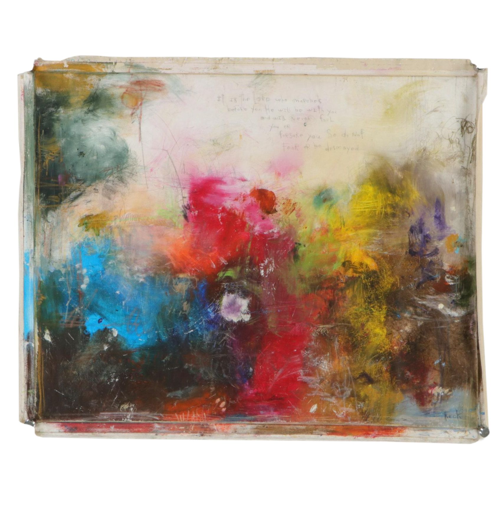 Michel Keck "Deuteronomy 31:8" Mixed Media Painting