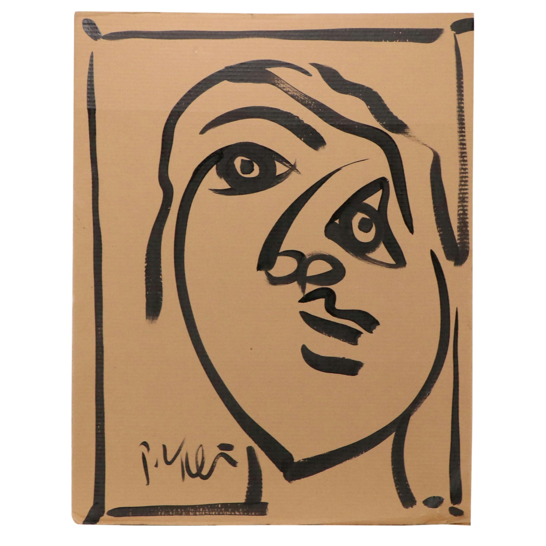 Peter Keil Abstract Portrait Acrylic Painting