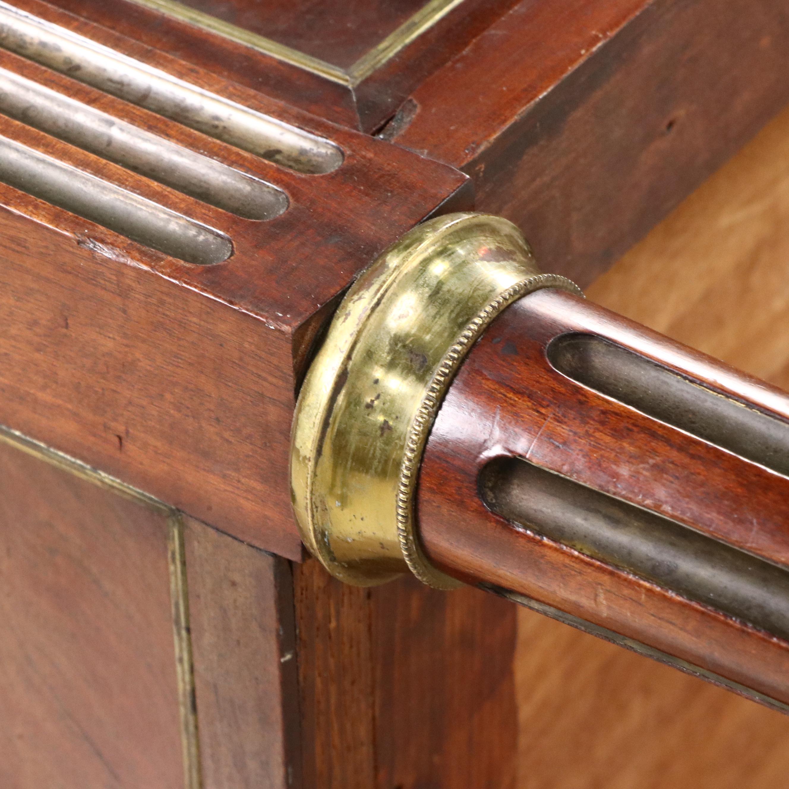 Louis XVI Style Brass Mounted Mahogany Cylinder Desk, Circa 1880