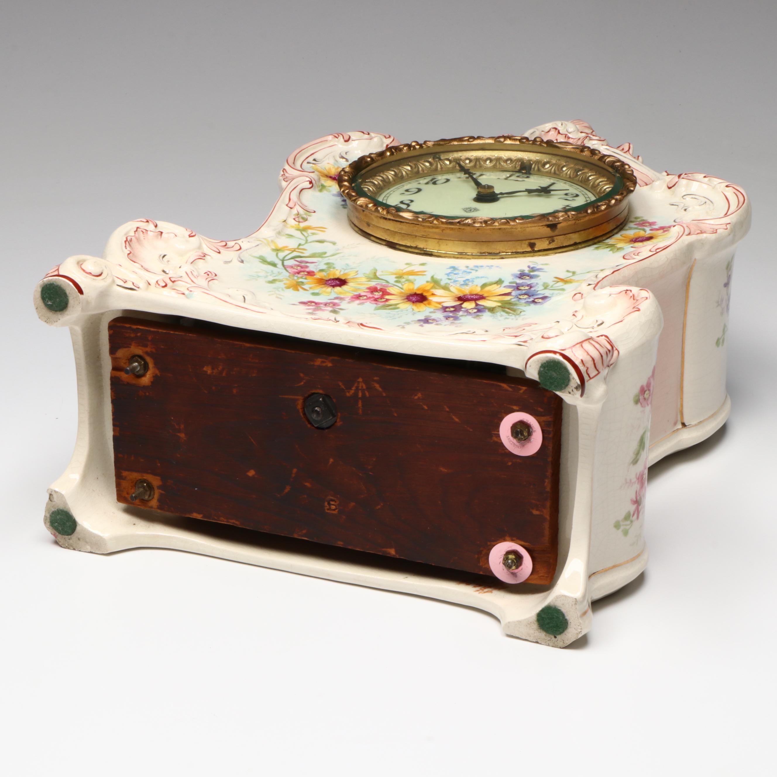 Ansonia Royal Bonn "La Claor" Porcelain Mantel Clock, 1882