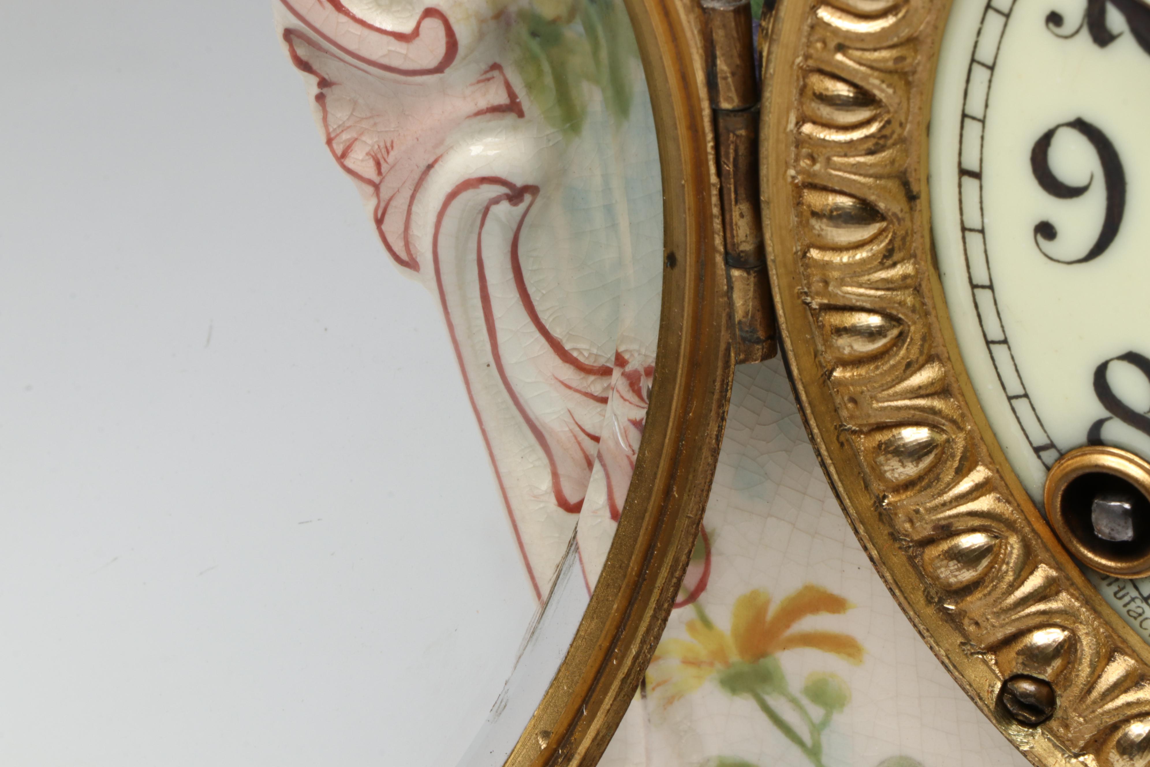 Ansonia Royal Bonn "La Claor" Porcelain Mantel Clock, 1882