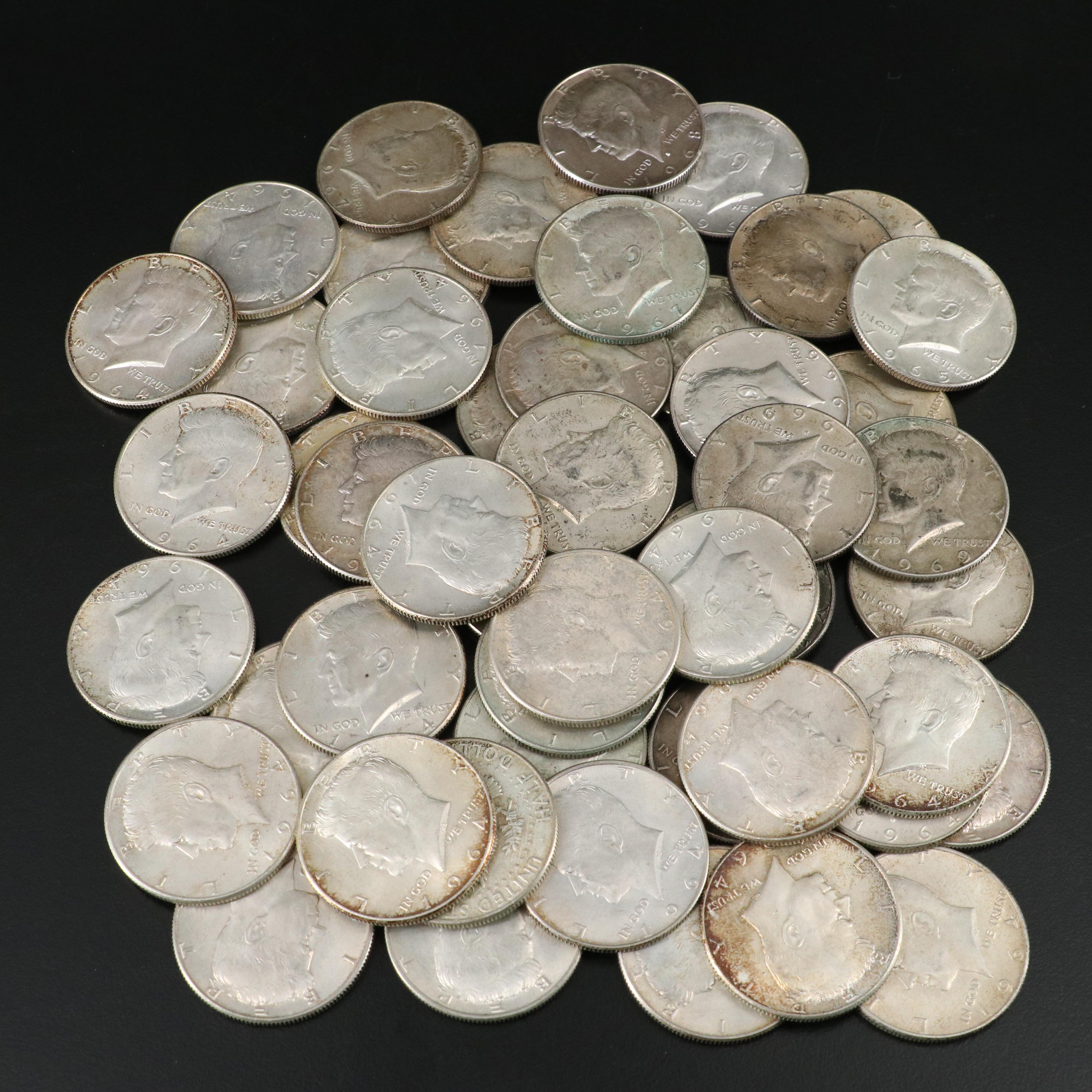 Fifty-One Silver Kennedy Half Dollars