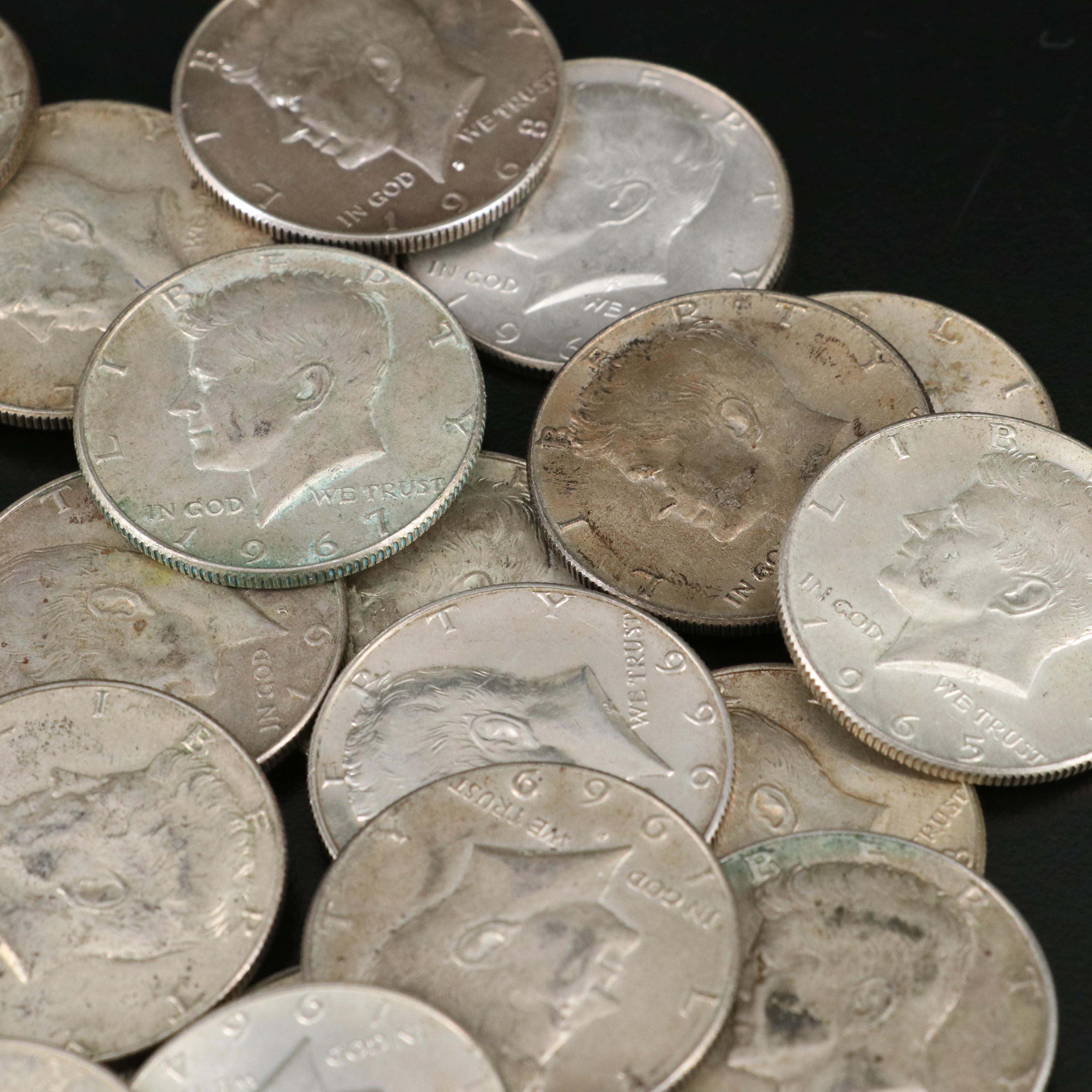 Fifty-One Silver Kennedy Half Dollars