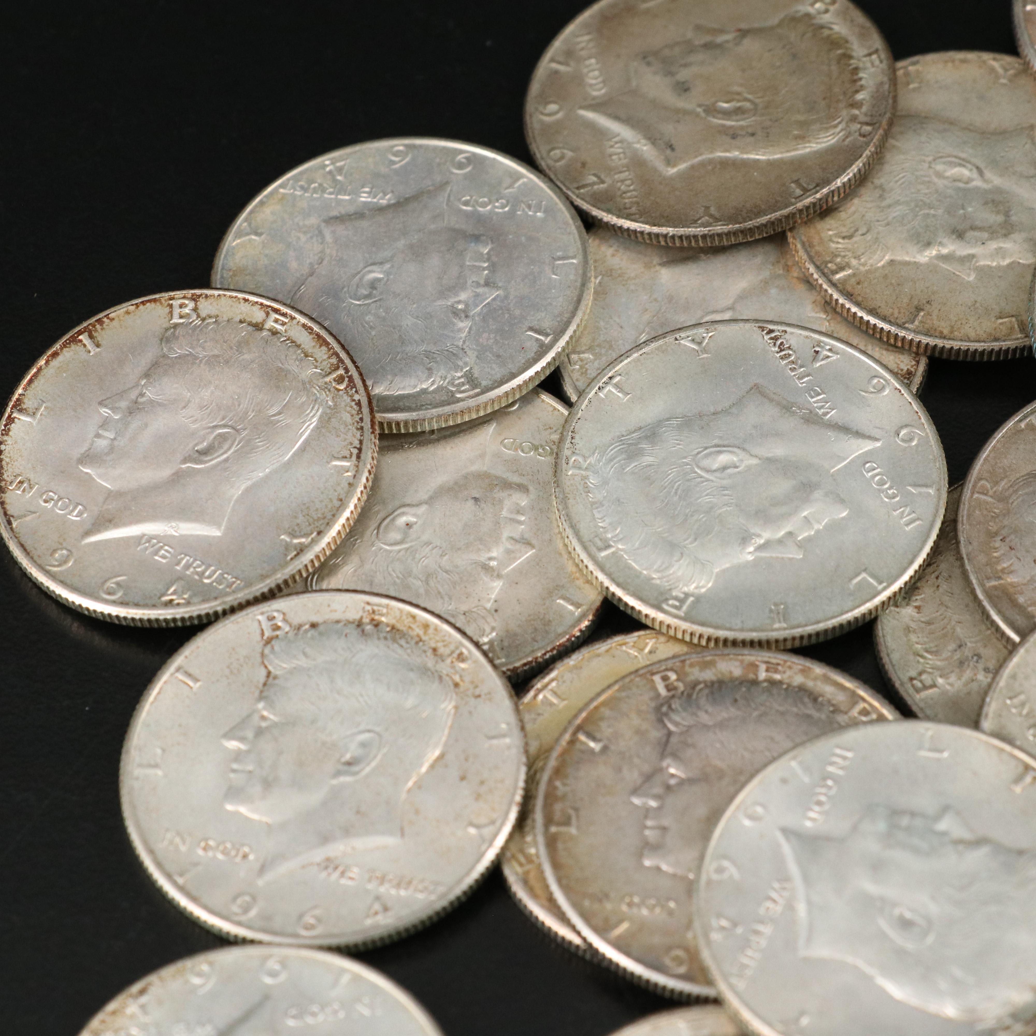 Fifty-One Silver Kennedy Half Dollars