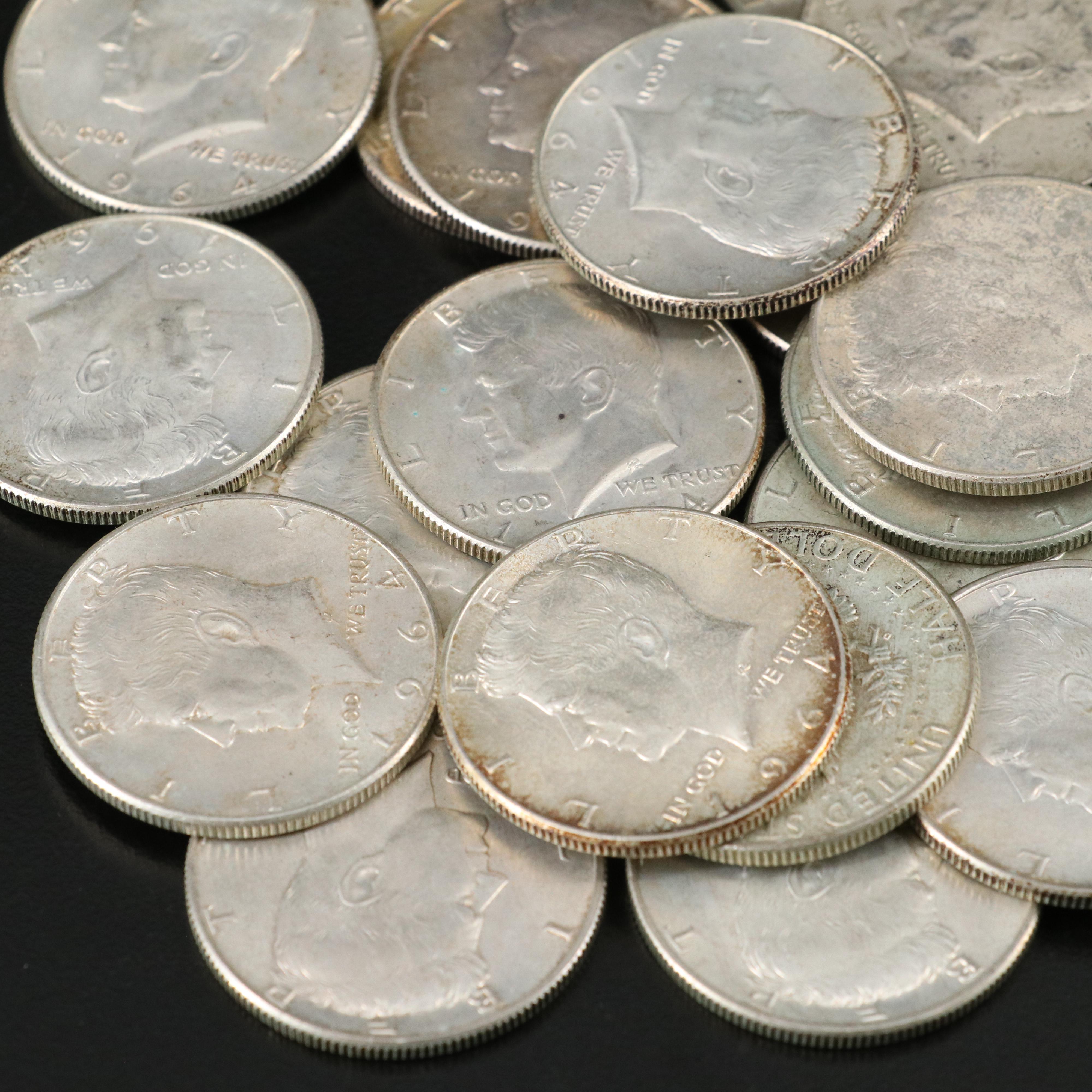 Fifty-One Silver Kennedy Half Dollars