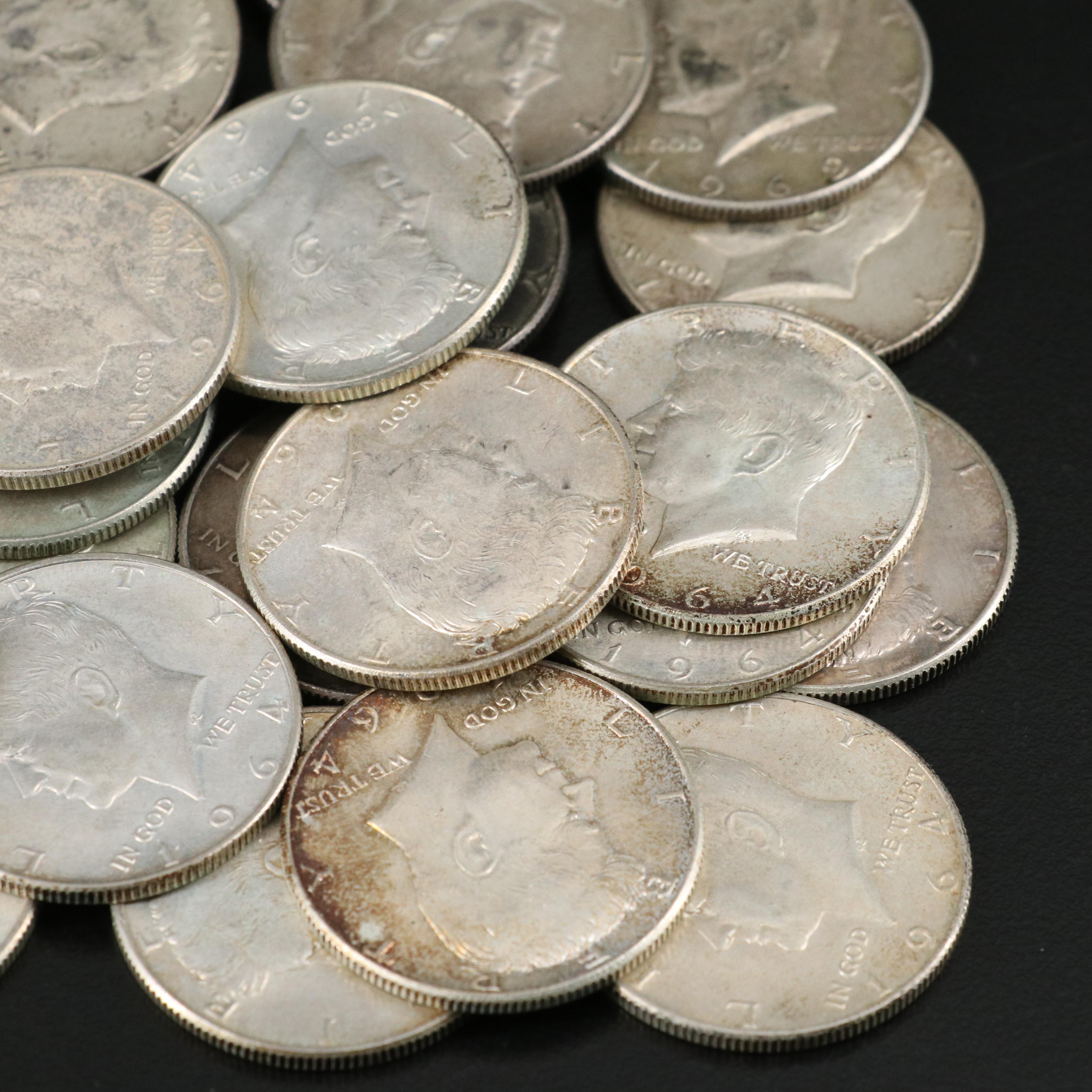 Fifty-One Silver Kennedy Half Dollars