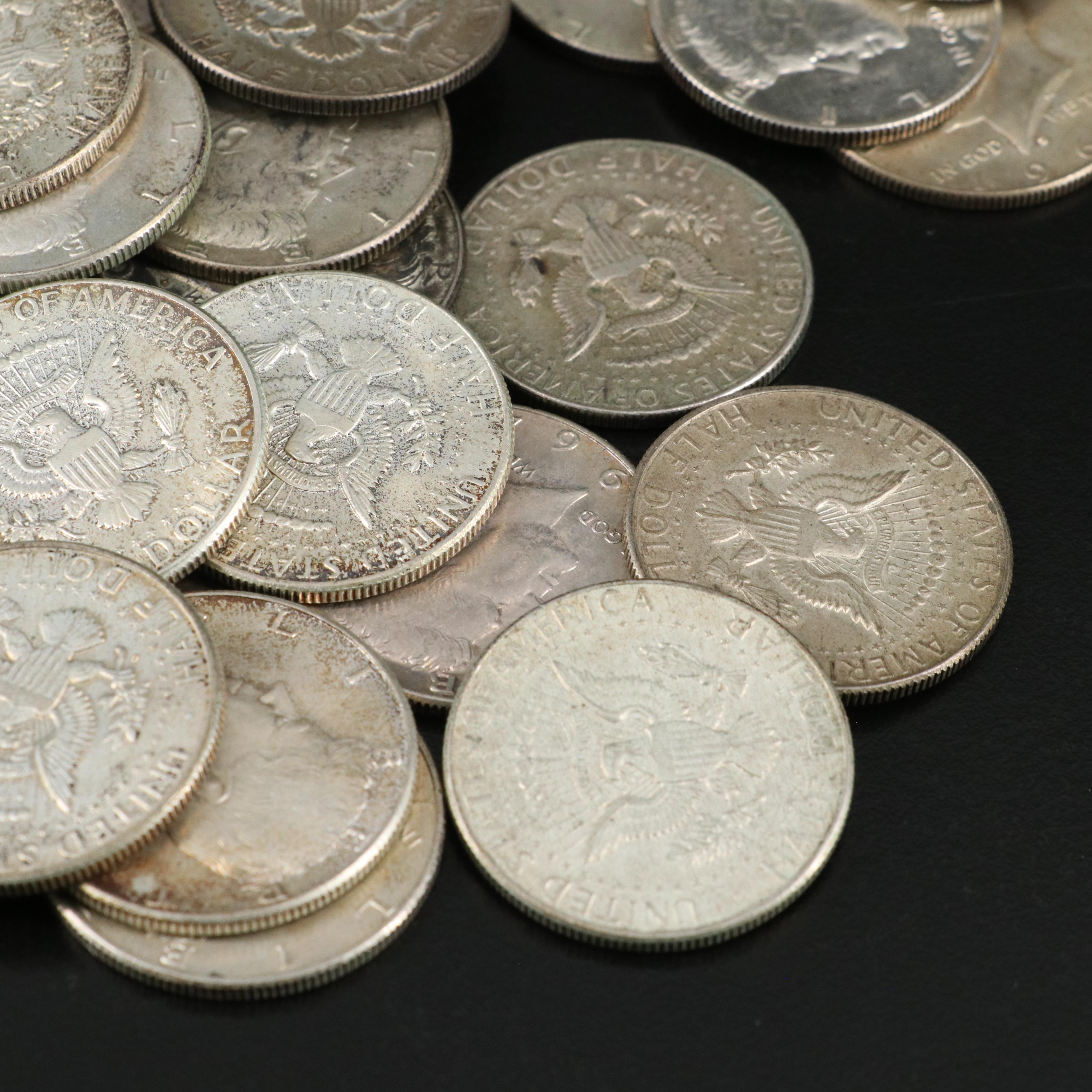 Fifty-One Silver Kennedy Half Dollars